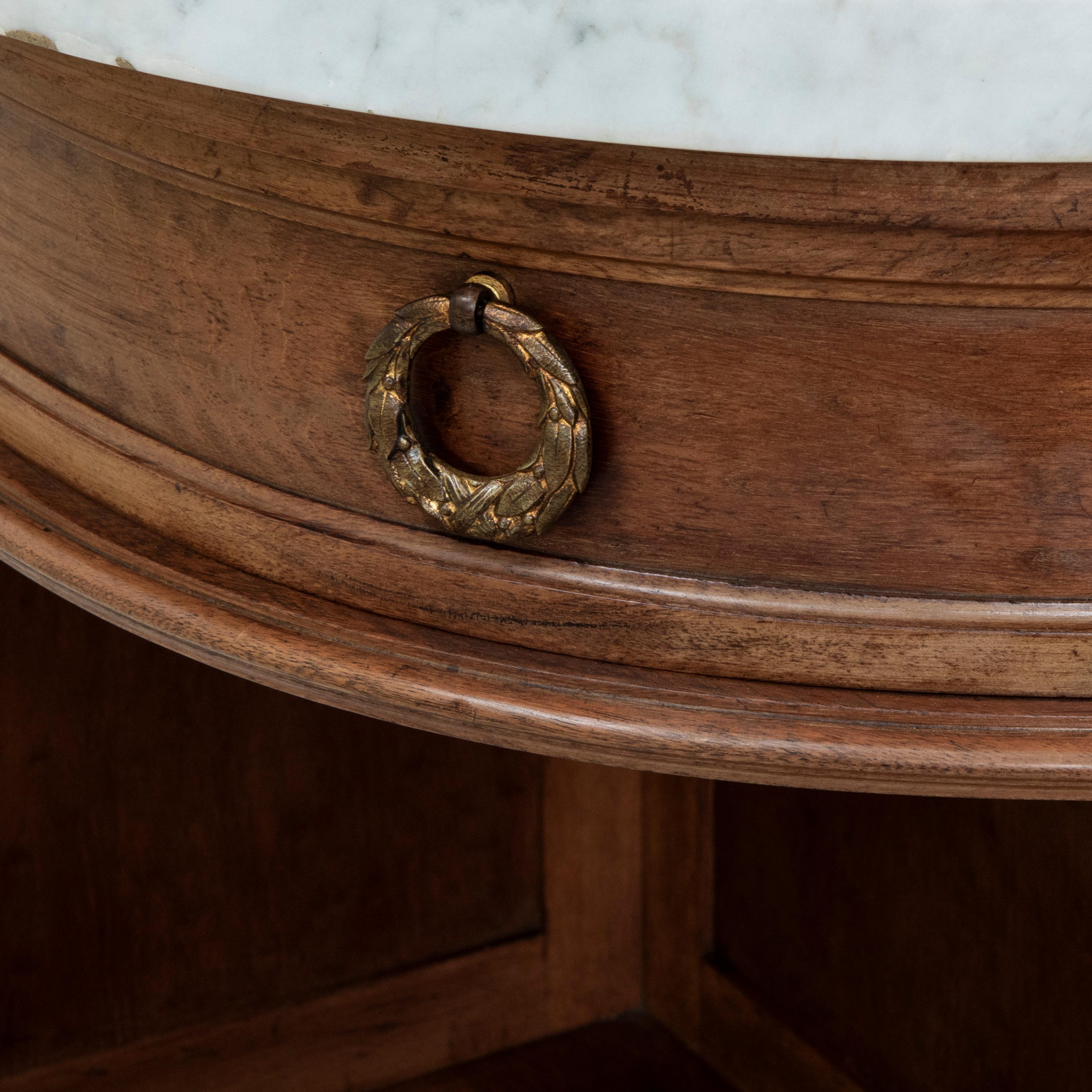 Late 19th Century French Louis XVI Style Mahogany and Marble Buffet, Sideboard 12