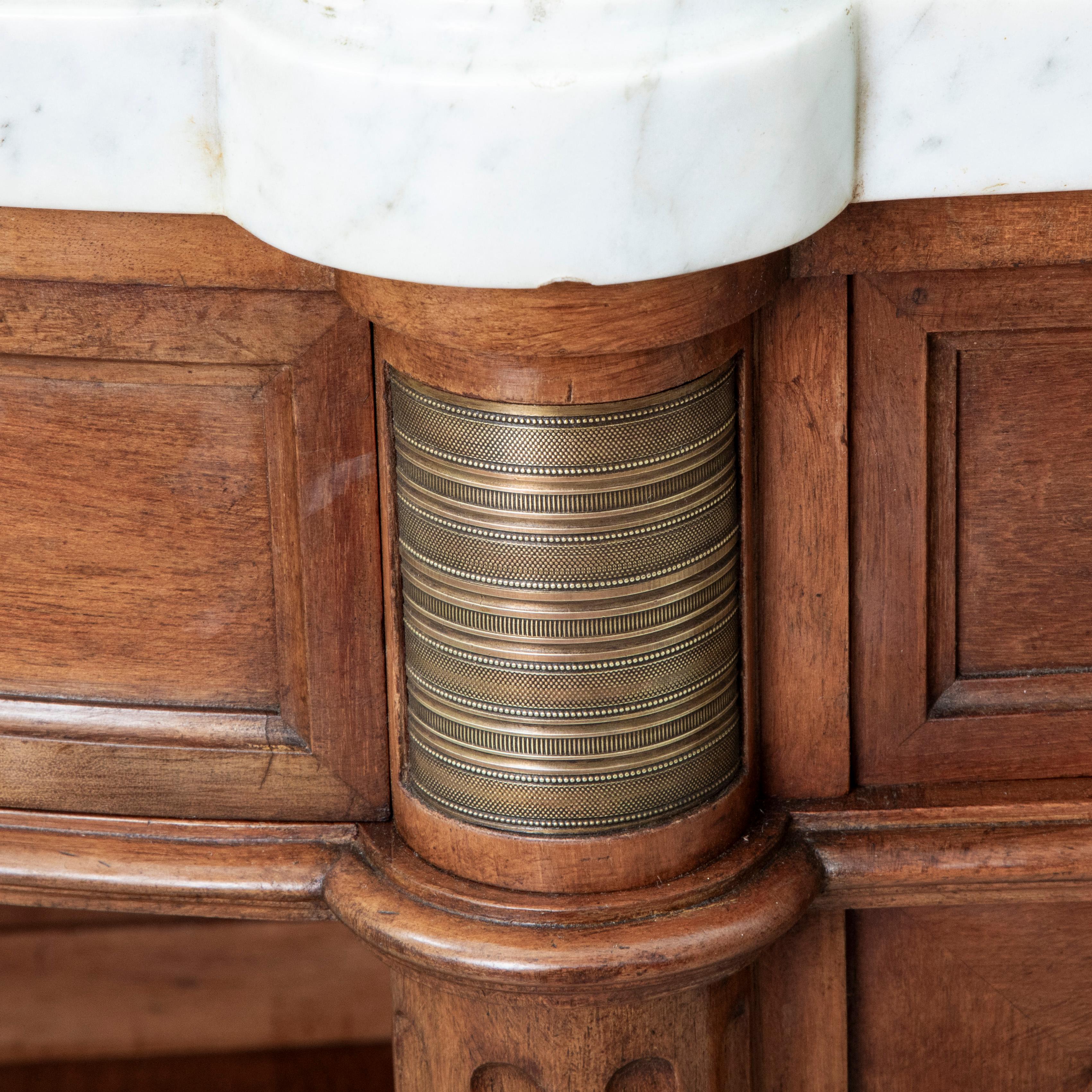 Late 19th Century French Louis XVI Style Mahogany and Marble Buffet, Sideboard 13