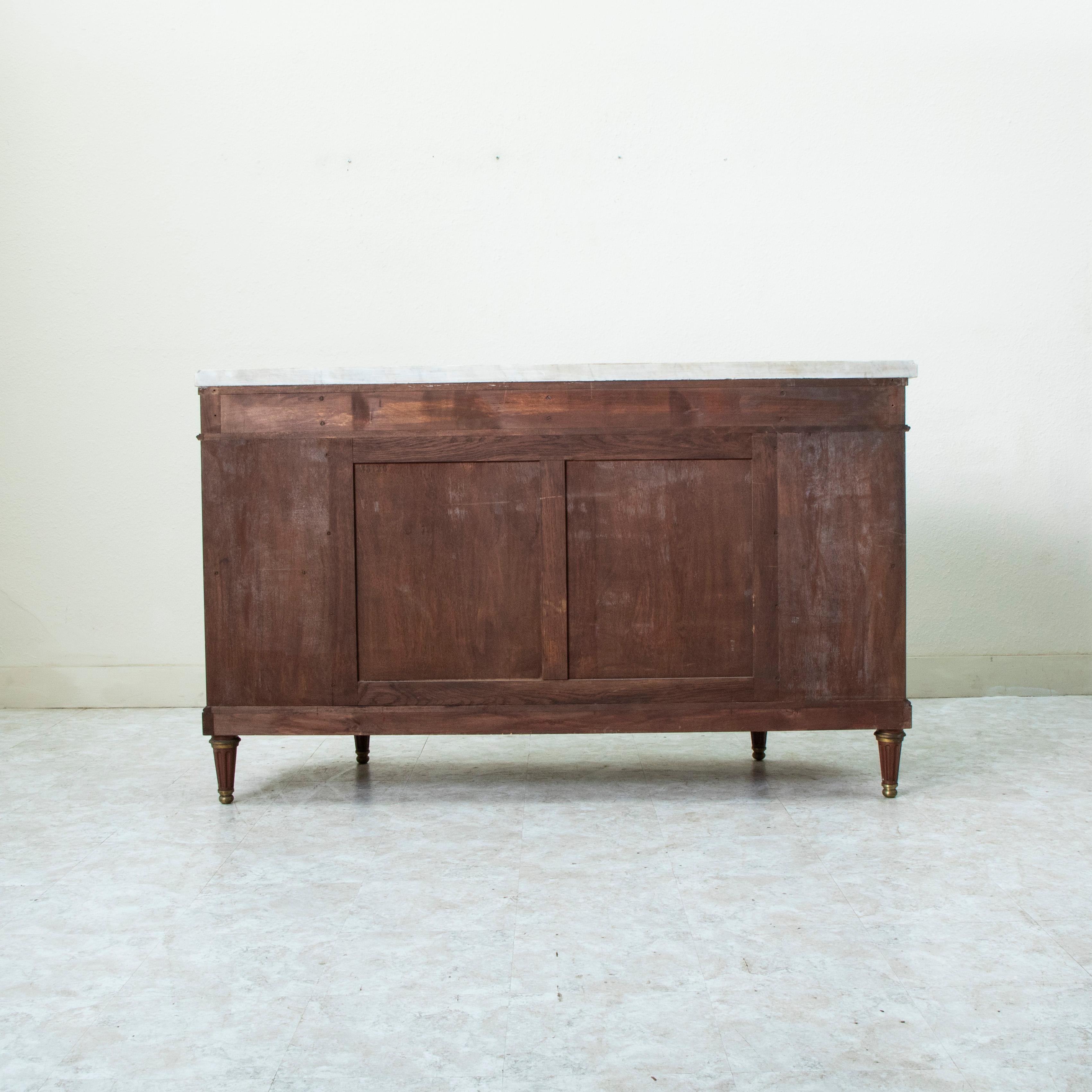 Bronze Late 19th Century French Louis XVI Style Mahogany and Marble Buffet, Sideboard