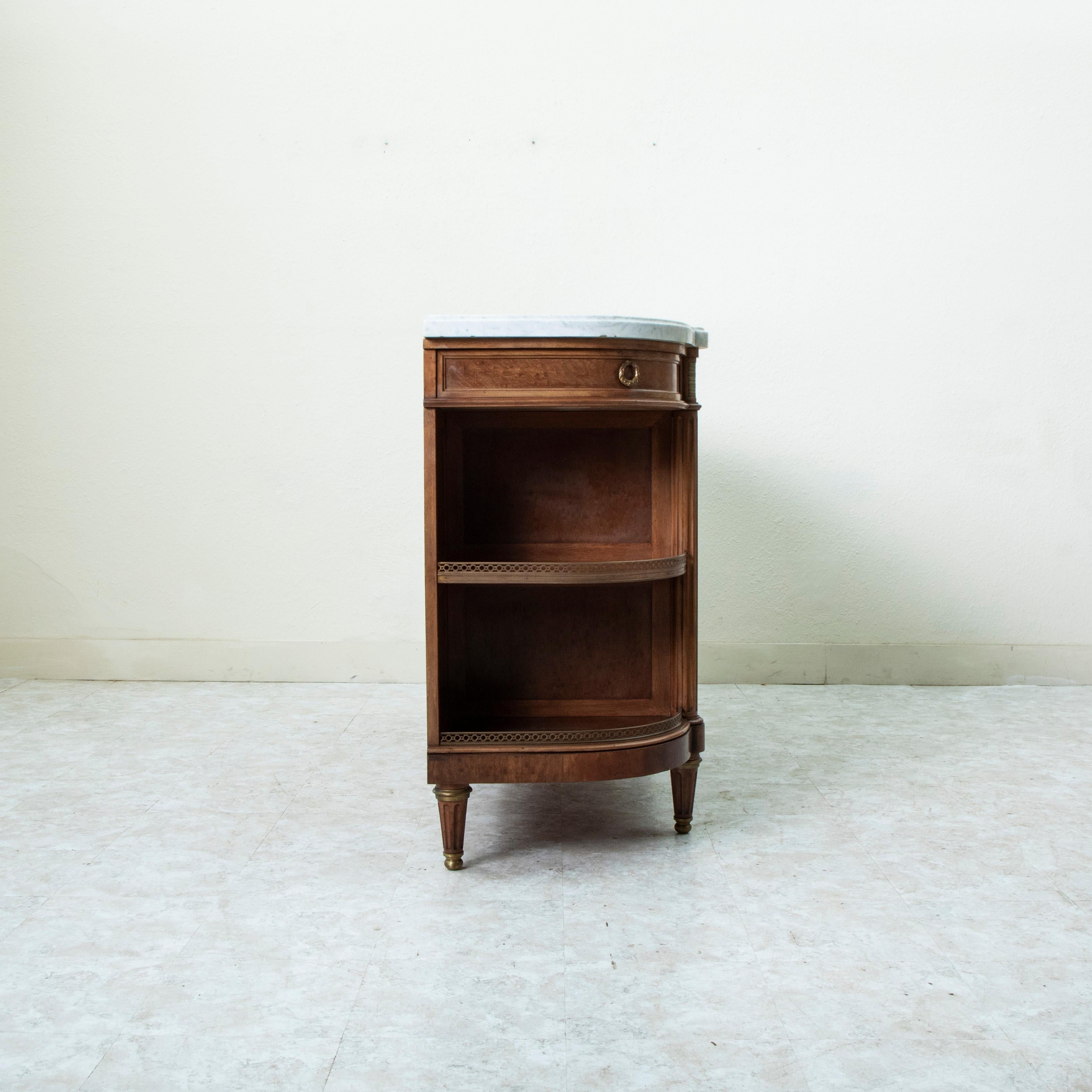 Late 19th Century French Louis XVI Style Mahogany and Marble Buffet, Sideboard 1