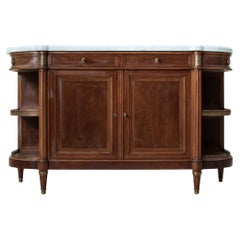 Late 19th Century French Louis XVI Style Mahogany and Marble Buffet, Sideboard