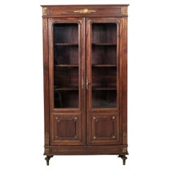 Vitrine, bibliothèque en acajou de style Louis XVI de la fin du XIXe siècle