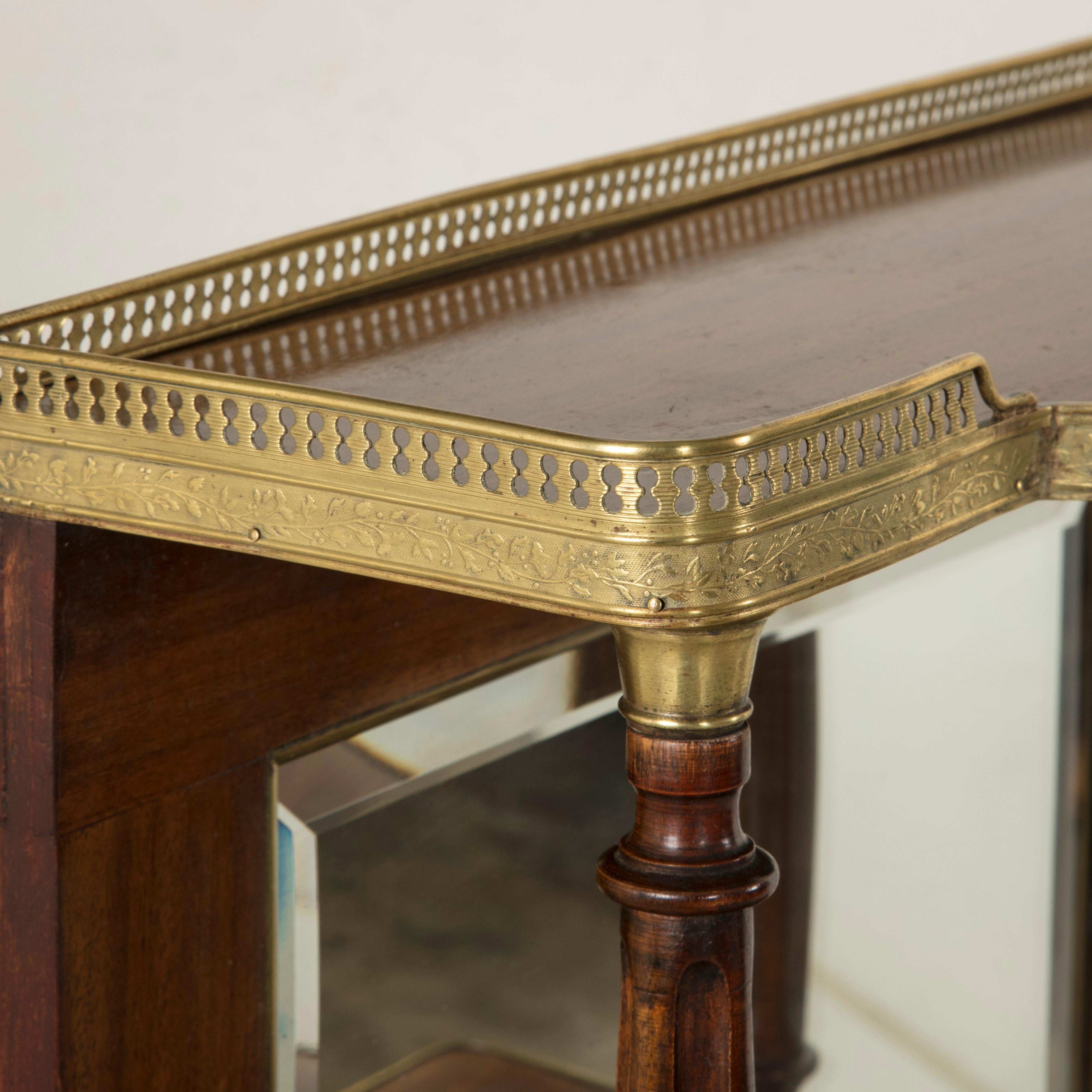 Late 19th Century French Louis XVI Style Mahogany Console Table, Bronze, Mirror 8