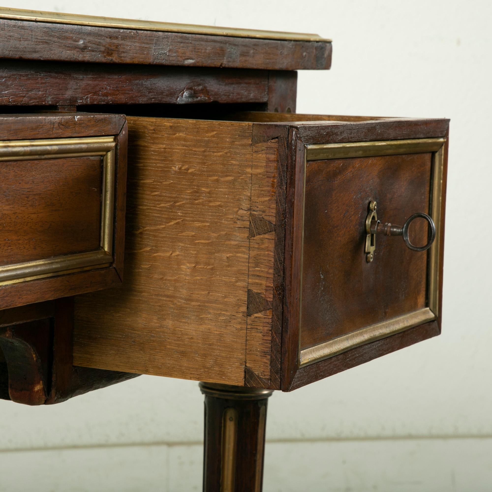 Late 19th Century French Louis XVI Style Mahogany Desk with Bronze Detailing For Sale 10