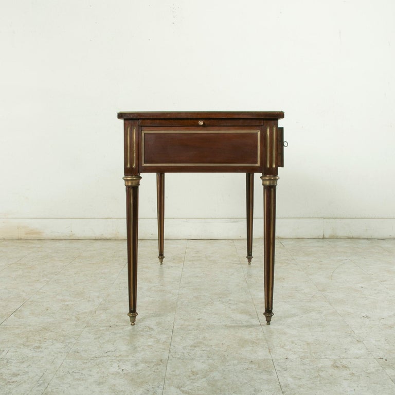 Late 19th Century French Louis XVI Style Mahogany Desk with Bronze Detailing For Sale 3