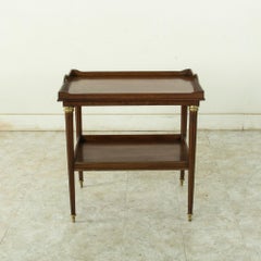 Late 19th Century French Louis XVI Style Mahogany Tray Table with Bronze Details