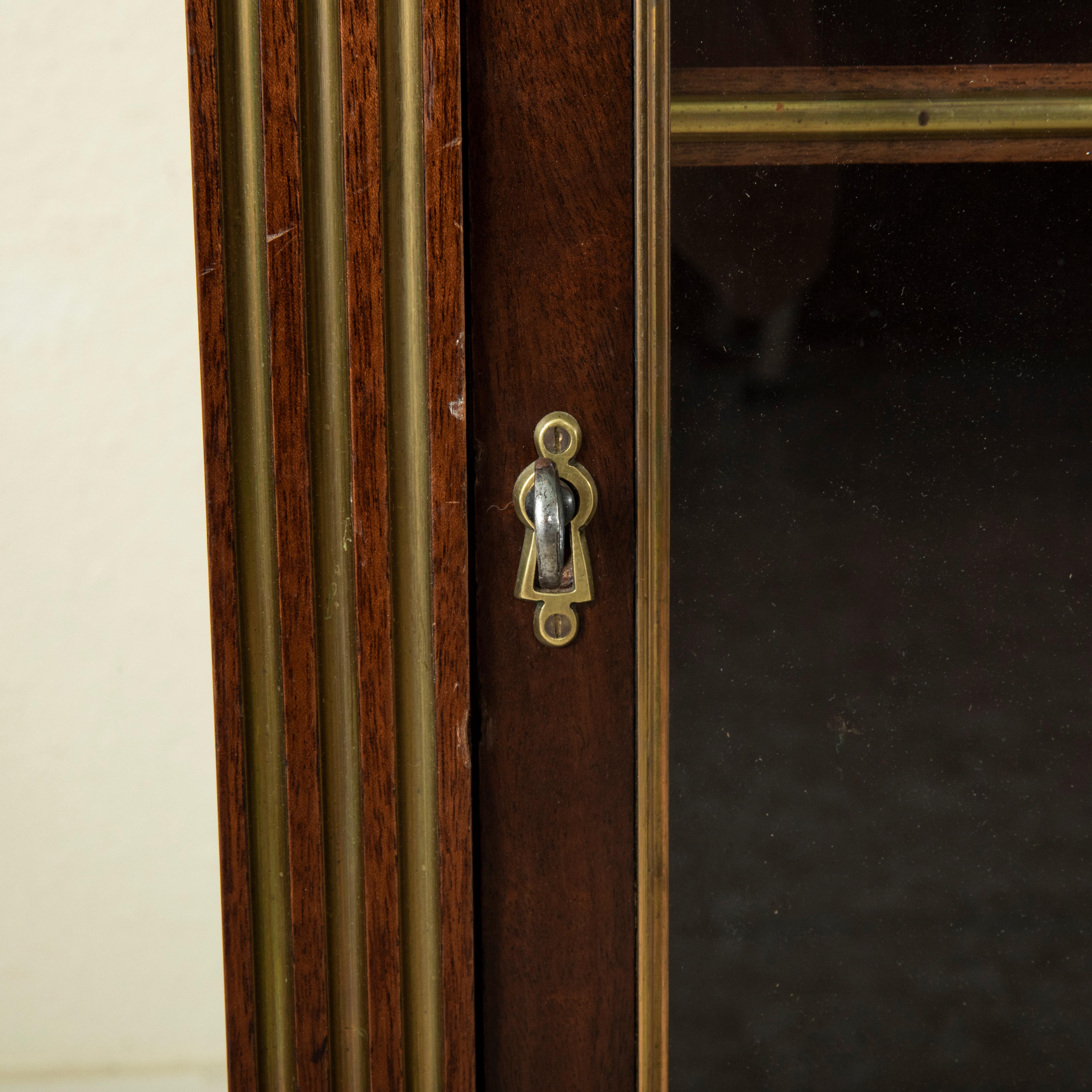 Late 19th Century French Louis XVI Style Mahogany Vitrine, Bookcase, Marble Top For Sale 6