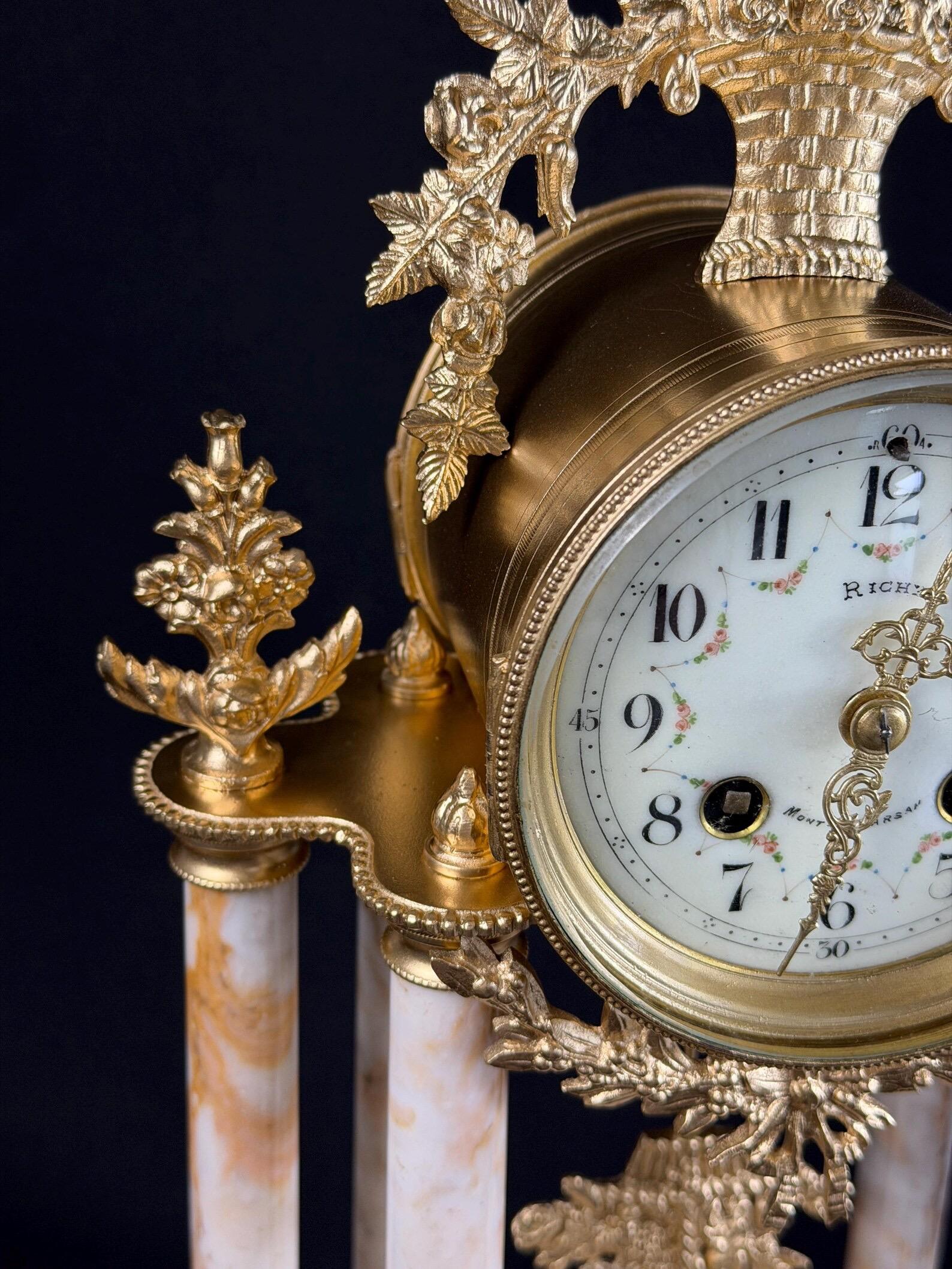Late 19th Century French Louis XVI Style Marble and Gilt Bronze Mantel ...