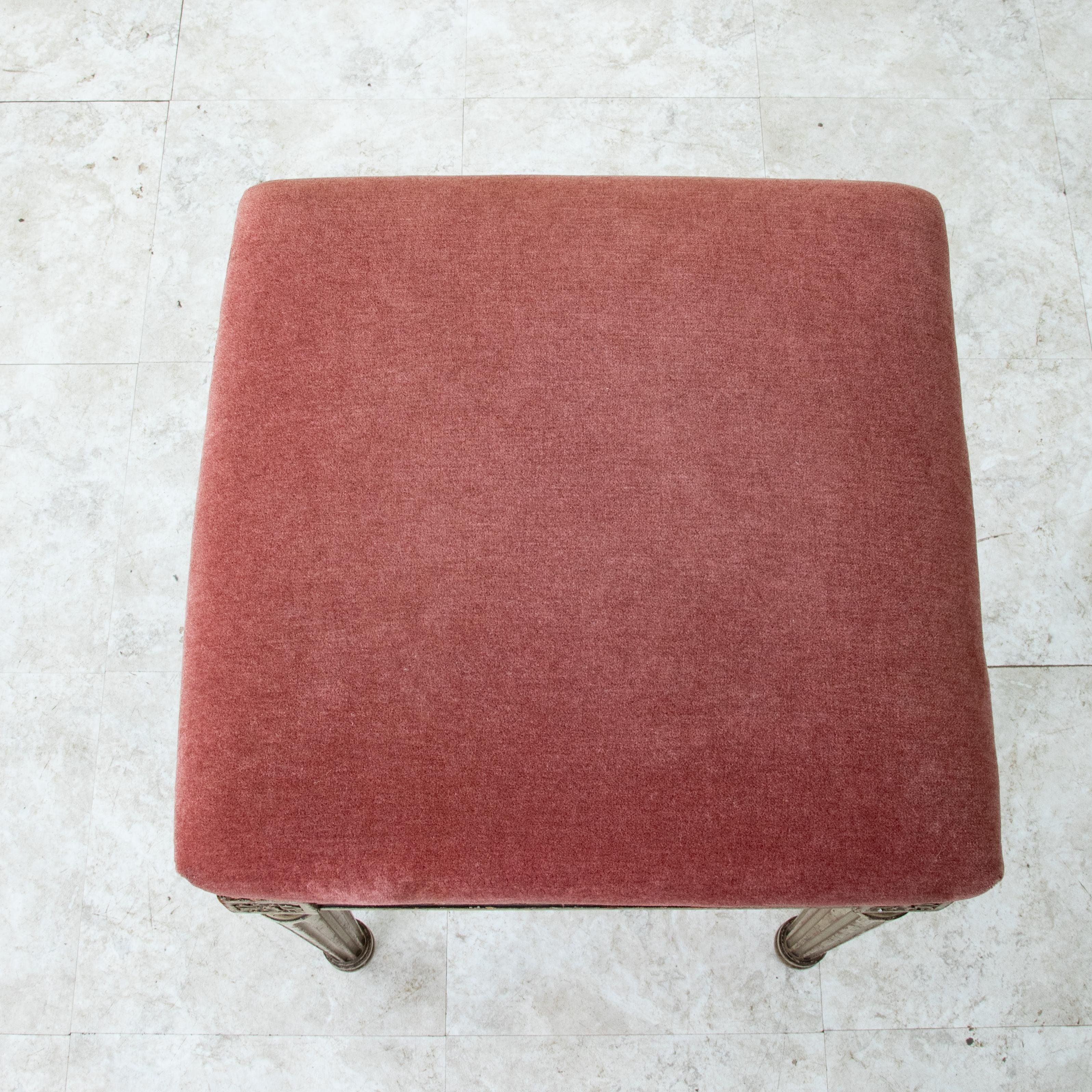 Late 19th Century French Louis XVI Style Painted Banquette Bench or Vanity Stool 2