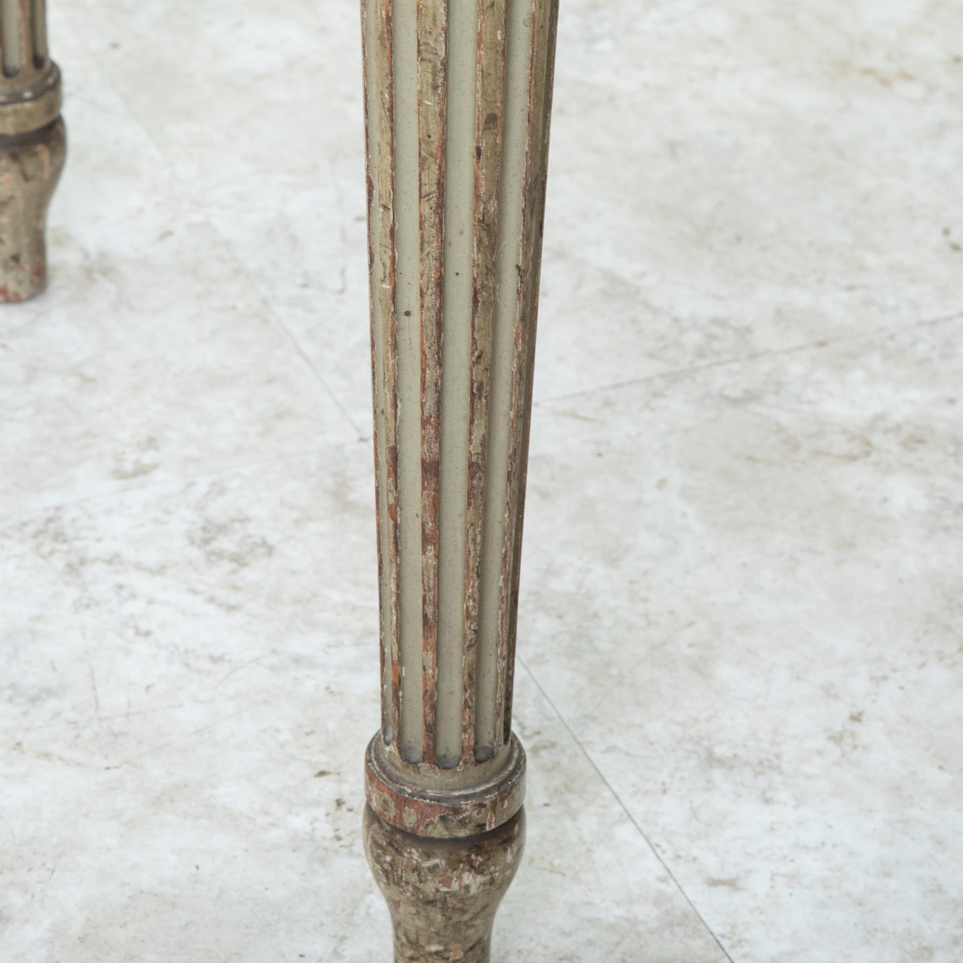 Late 19th Century French Louis XVI Style Painted Banquette Bench or Vanity Stool 4