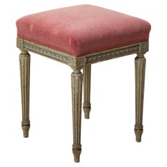 Late 19th Century French Louis XVI Style Painted Banquette Bench or Vanity Stool