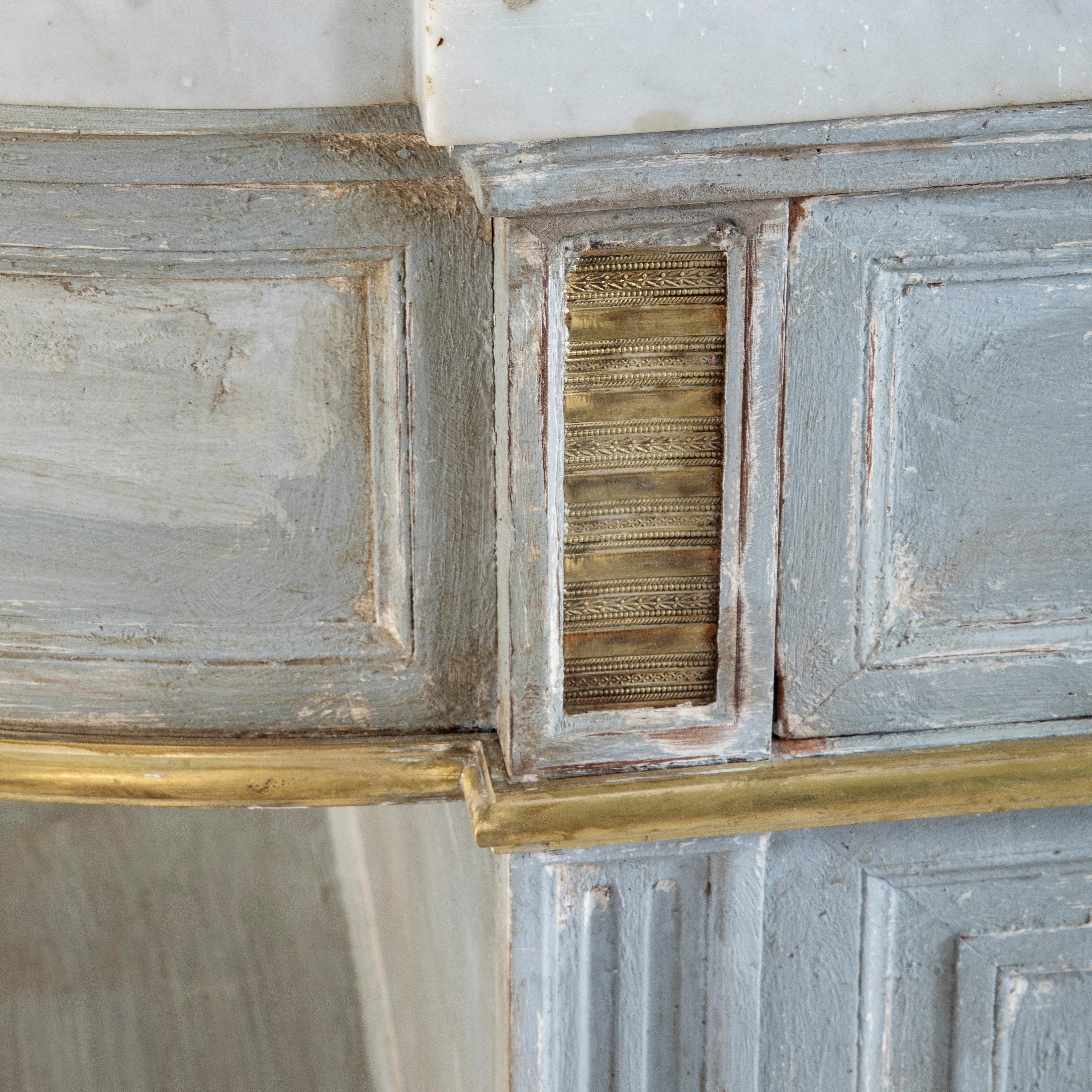 Late 19th Century French Louis XVI Style Painted Enfilade, Buffet, Marble Top For Sale 11