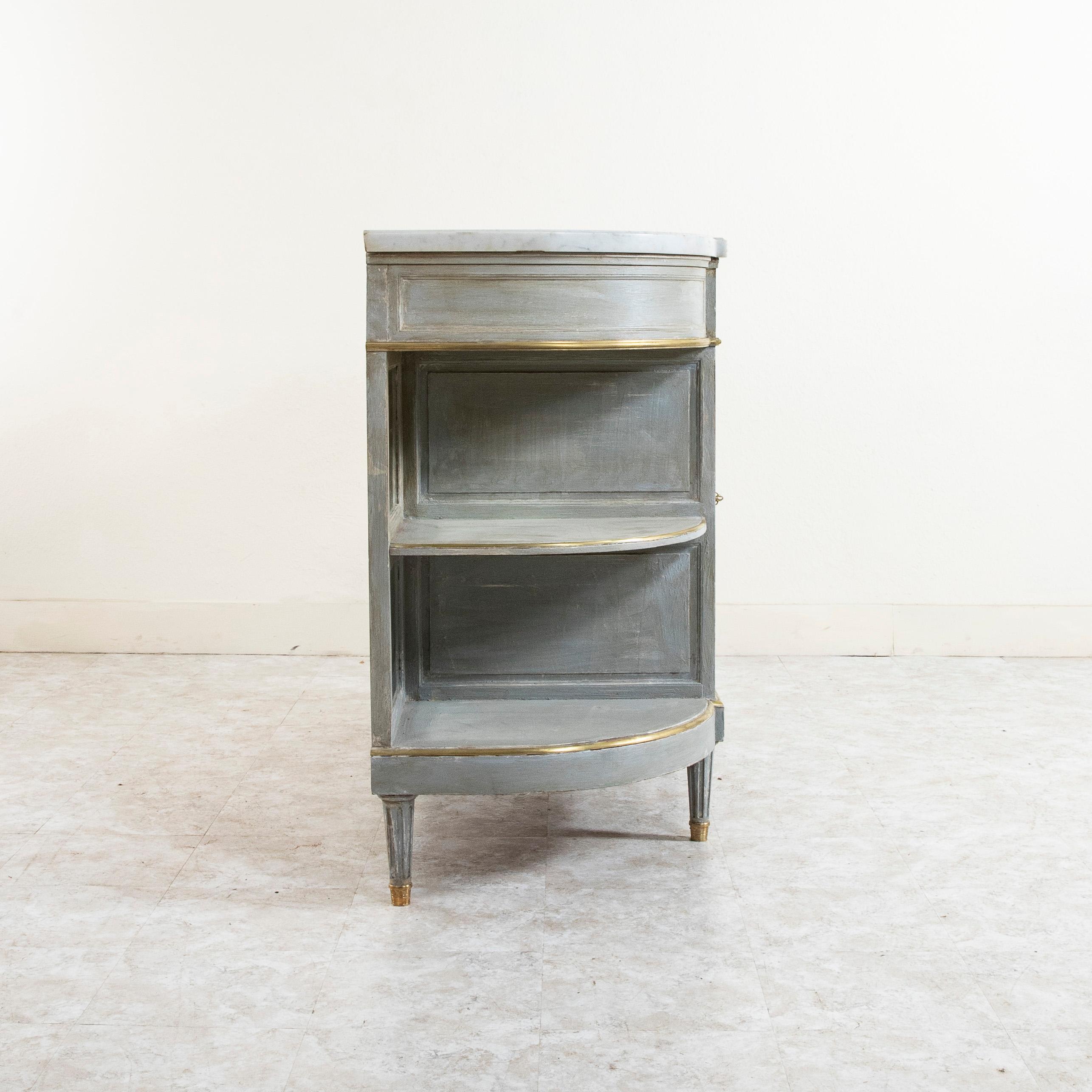 Late 19th Century French Louis XVI Style Painted Enfilade, Buffet, Marble Top 2