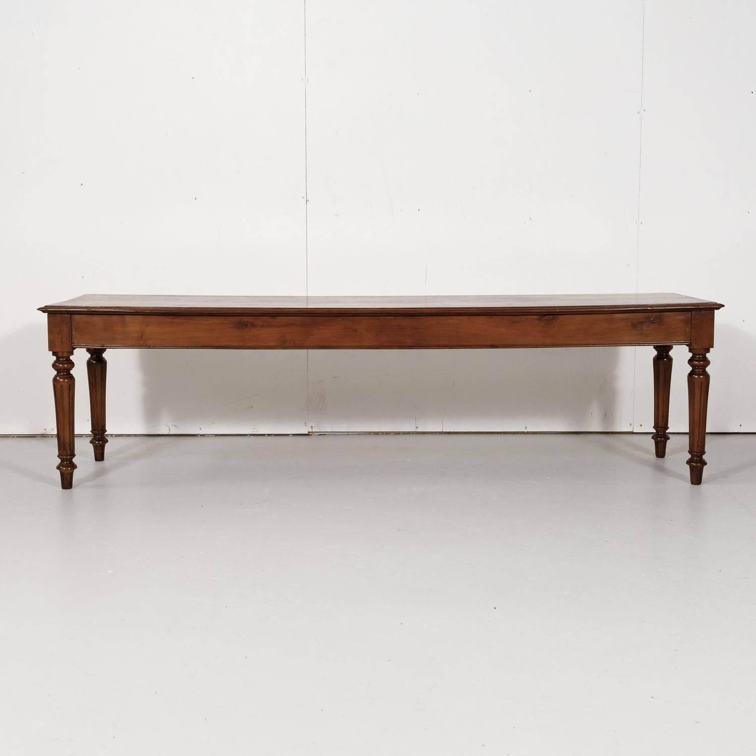 Late 19th Century French Louis XVI Style Pine Hallway Bench 10