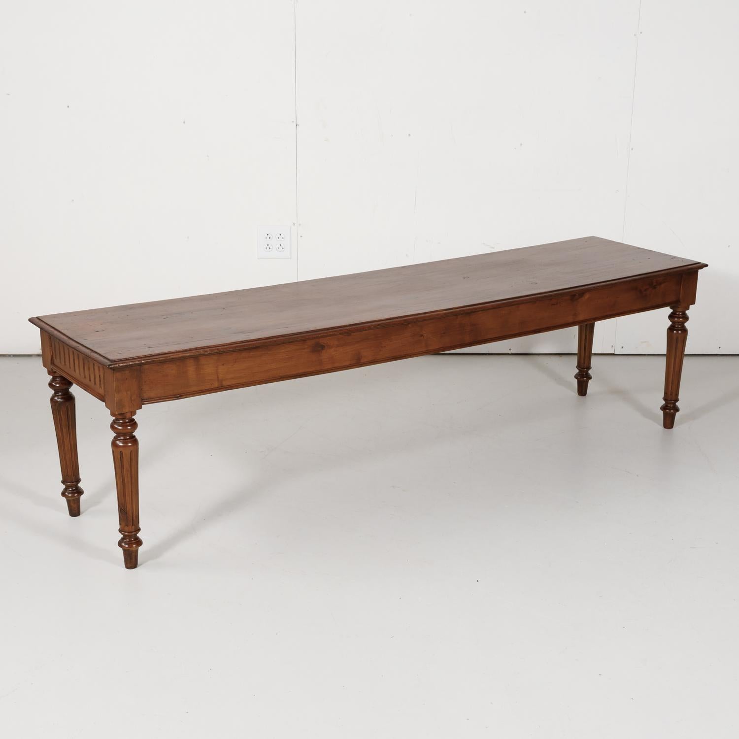 Late 19th Century French Louis XVI Style Pine Hallway Bench 11