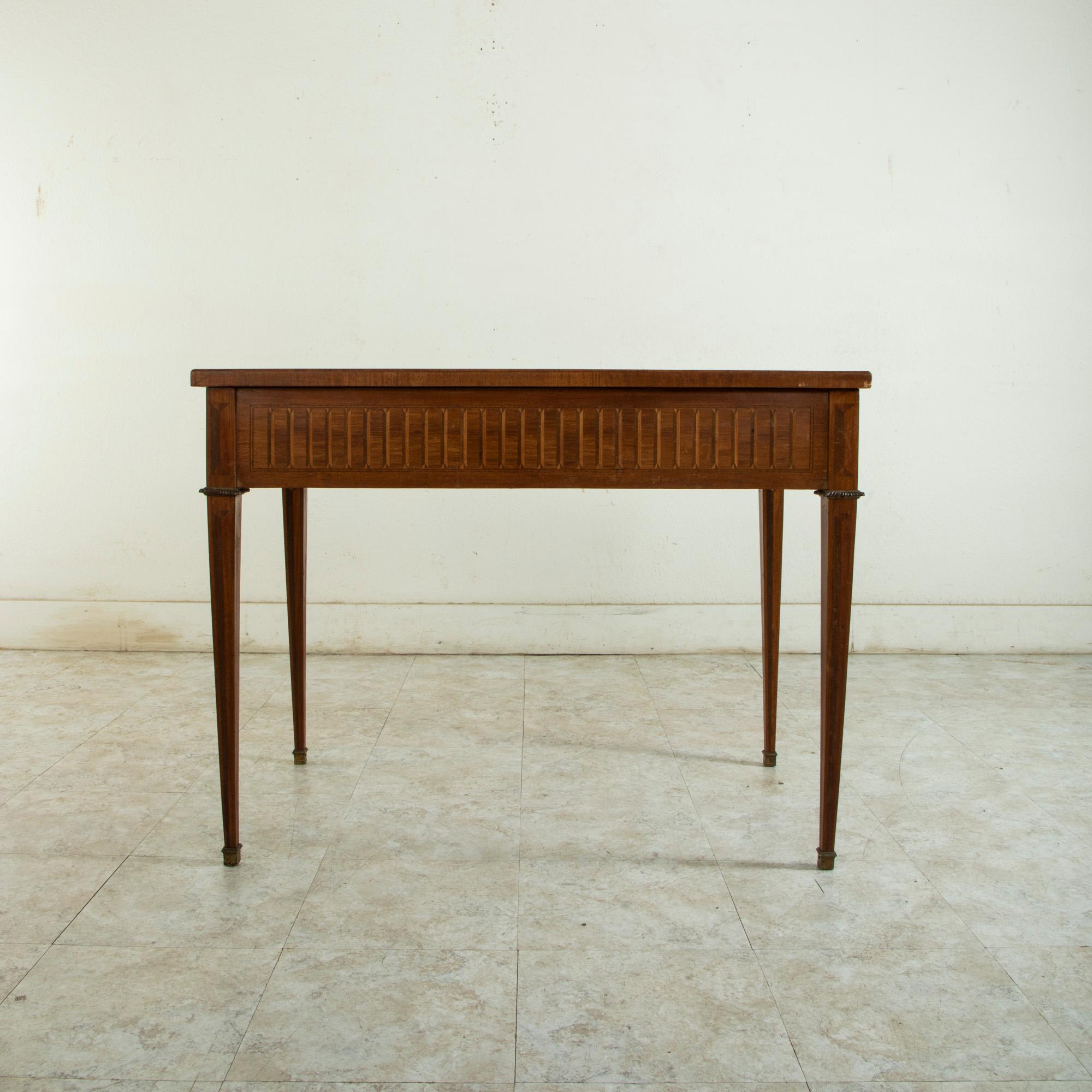 Sycamore Late 19th Century French Louis XVI Style Rosewood Marquetry Desk, Writing Table