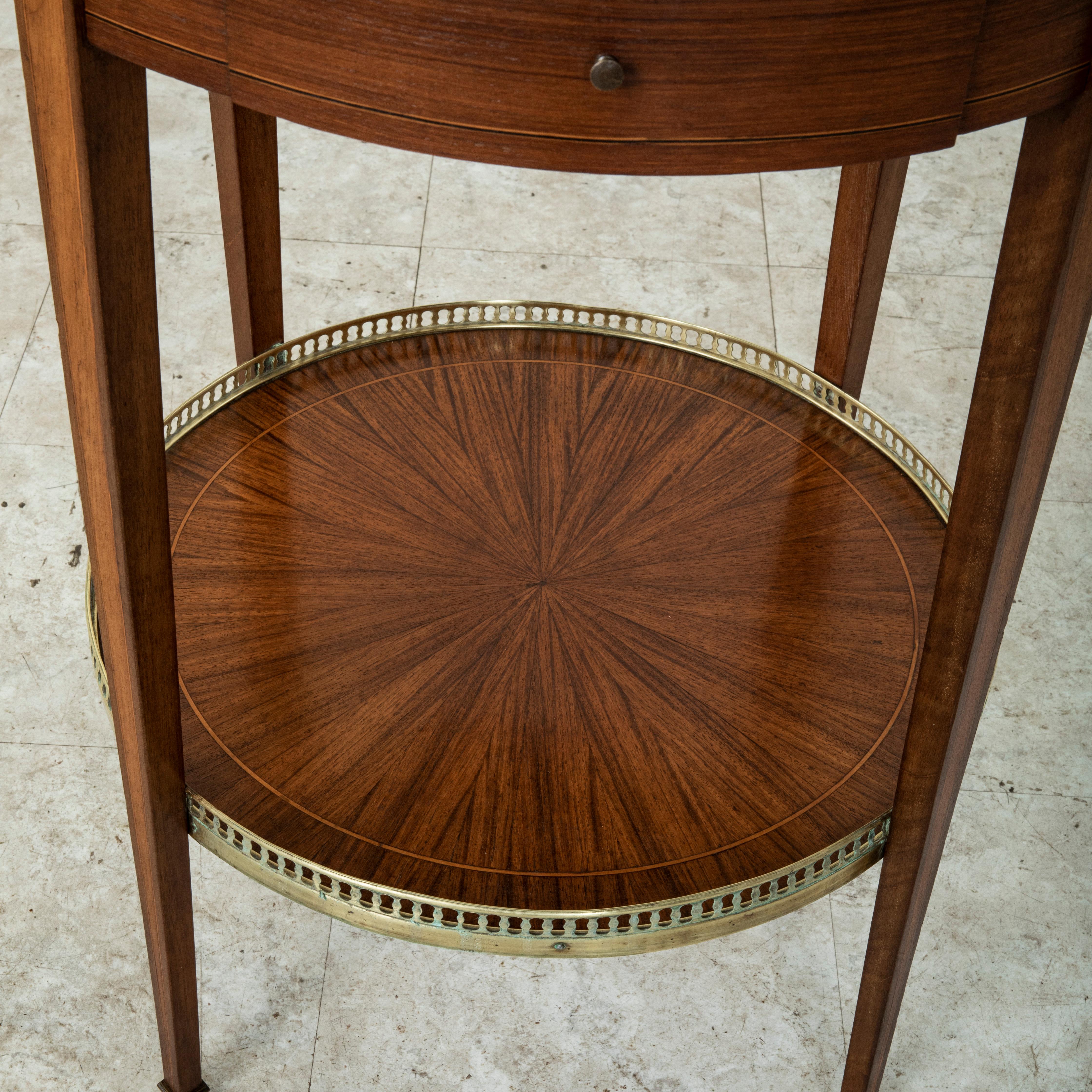 Late 19th Century French Louis XVI Style Rosewood Marquetry Side Table 6