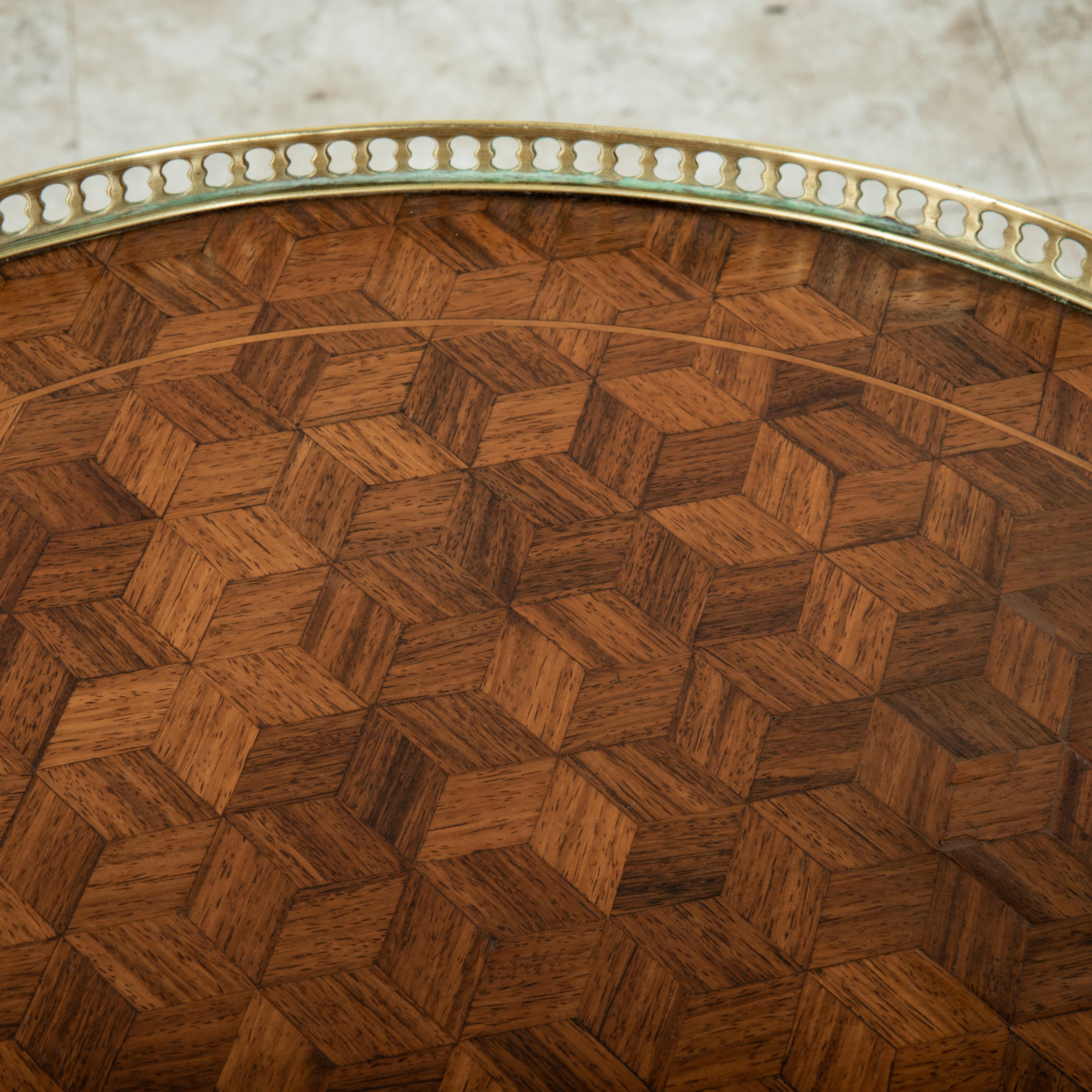 Late 19th Century French Louis XVI Style Rosewood Marquetry Side Table 10