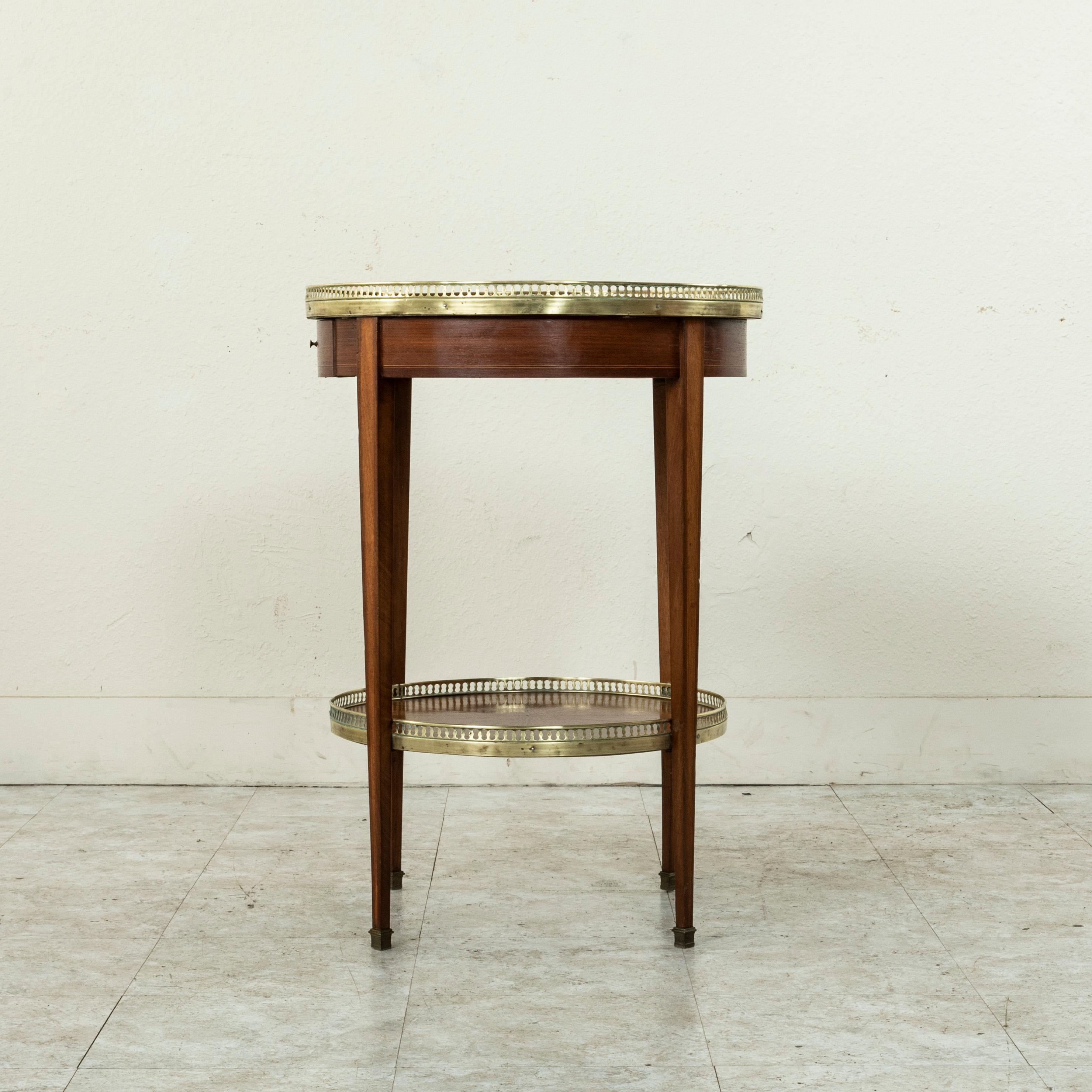 Bronze Late 19th Century French Louis XVI Style Rosewood Marquetry Side Table