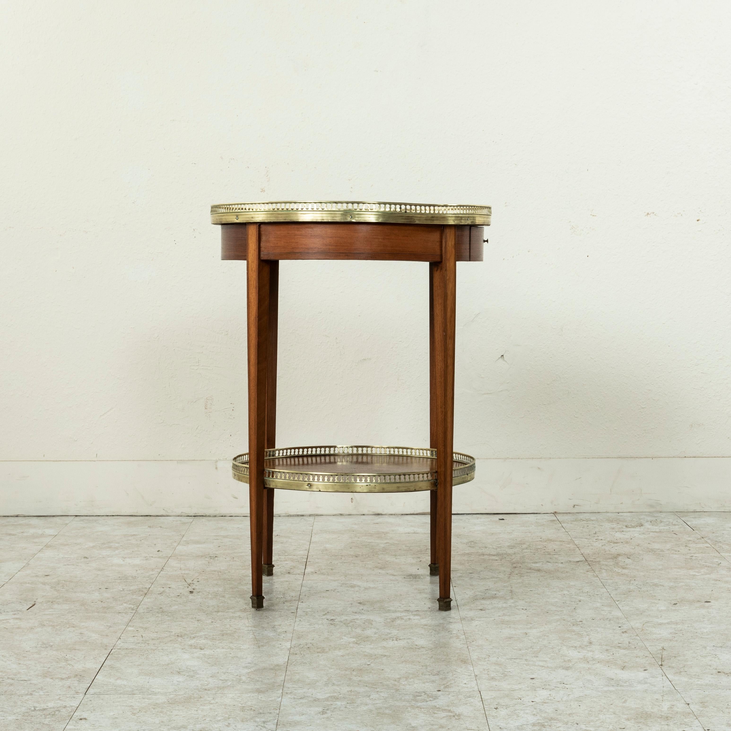 Late 19th Century French Louis XVI Style Rosewood Marquetry Side Table 2