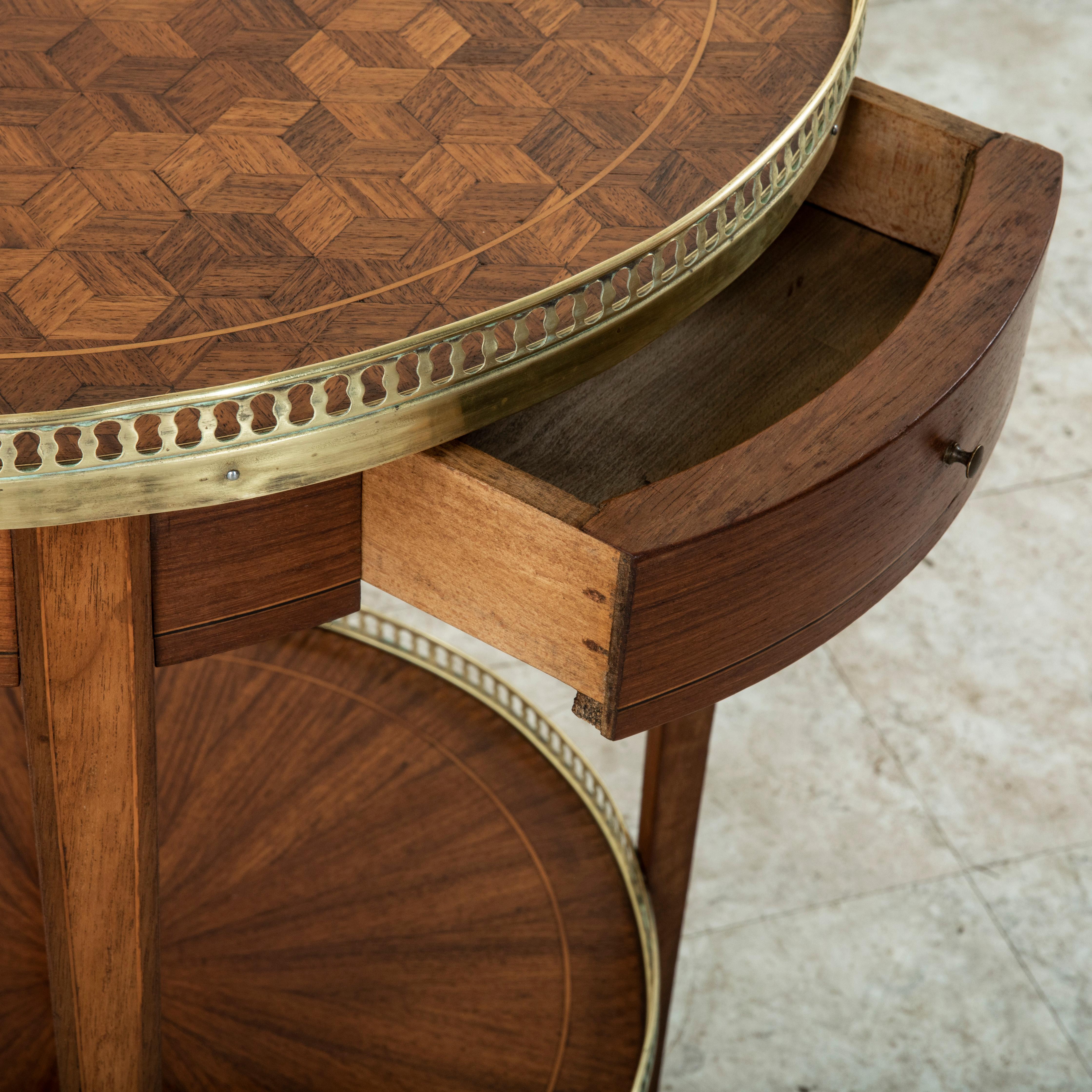 Late 19th Century French Louis XVI Style Rosewood Marquetry Side Table 4