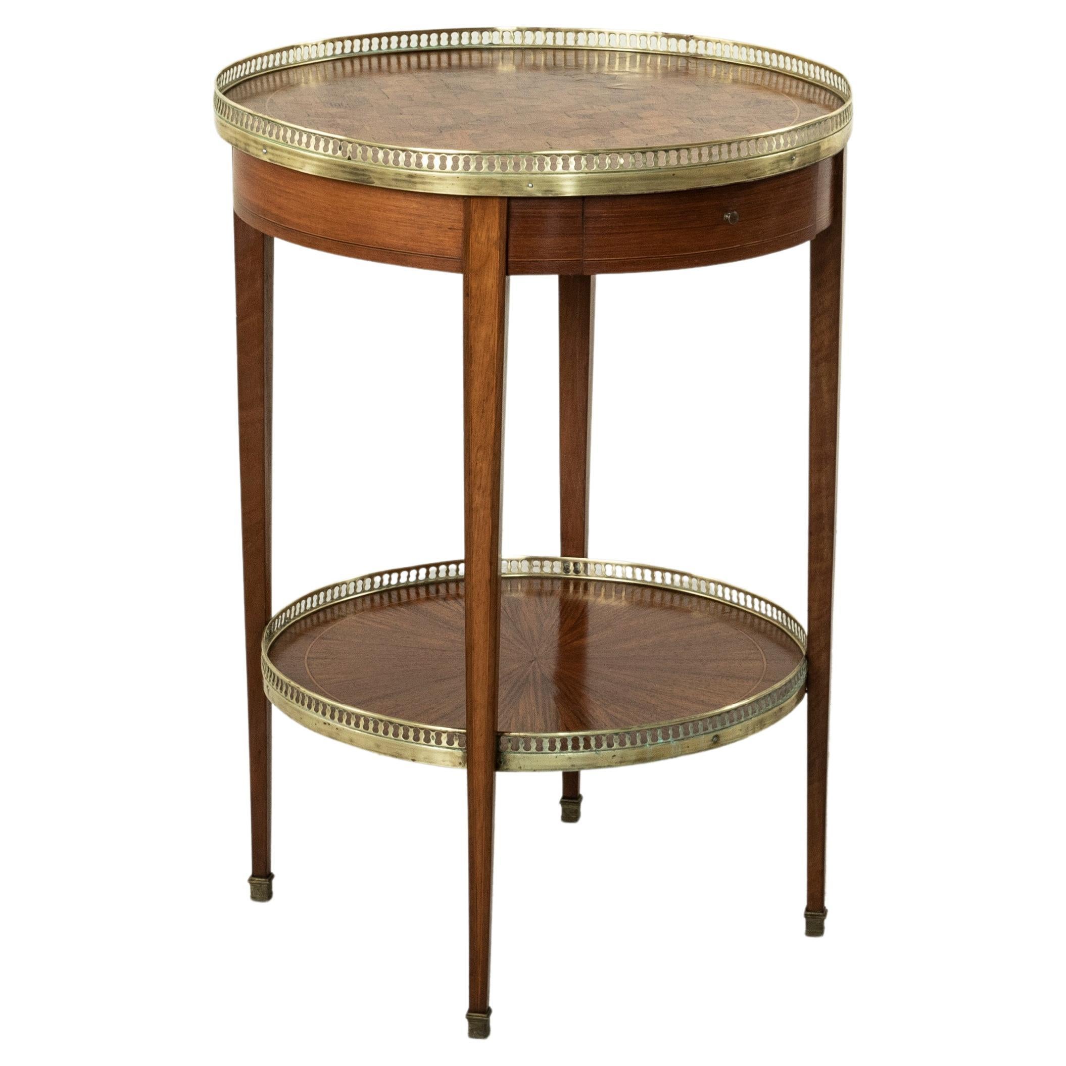 Late 19th Century French Louis XVI Style Rosewood Marquetry Side Table