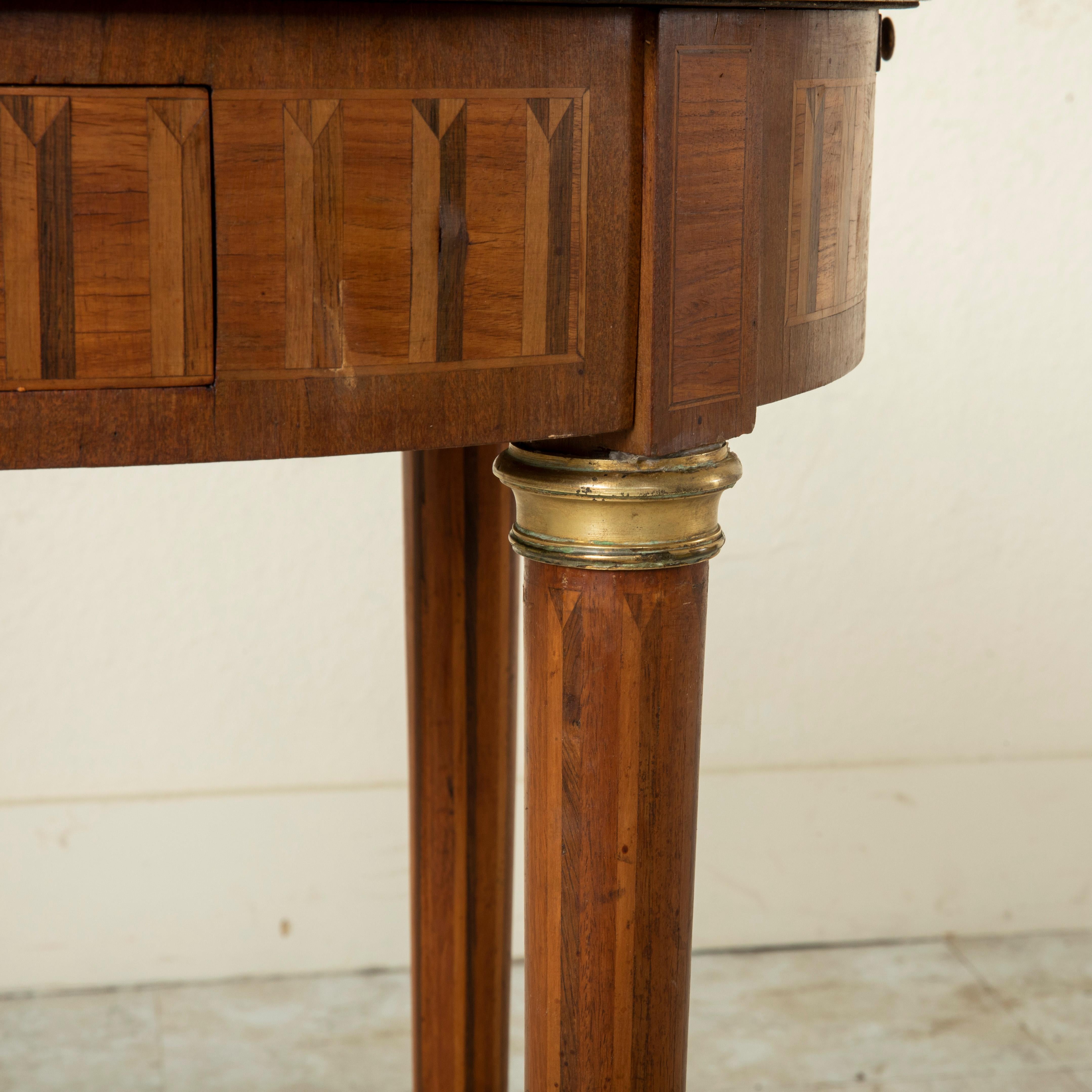 Late 19th Century French Louis XVI Style Table Bouillotte Side Table, Marble Top 12