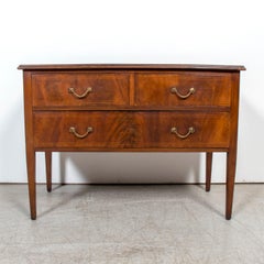 Late 19th Century French Louis XVI Style Walnut Commode Sauteuse with Fruitwood