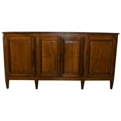 Late 19th Century French Louis XVI Style Walnut Enfilade, Sideboard, Buffet