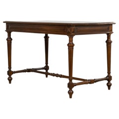 Late 19th Century French Louis XVI Style Walnut Writing Table with Side Drawers