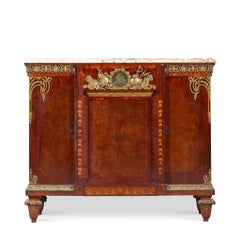 Late 19th Century French Mahogany and Burr Cabinet with Gilt-Bronze Mounts