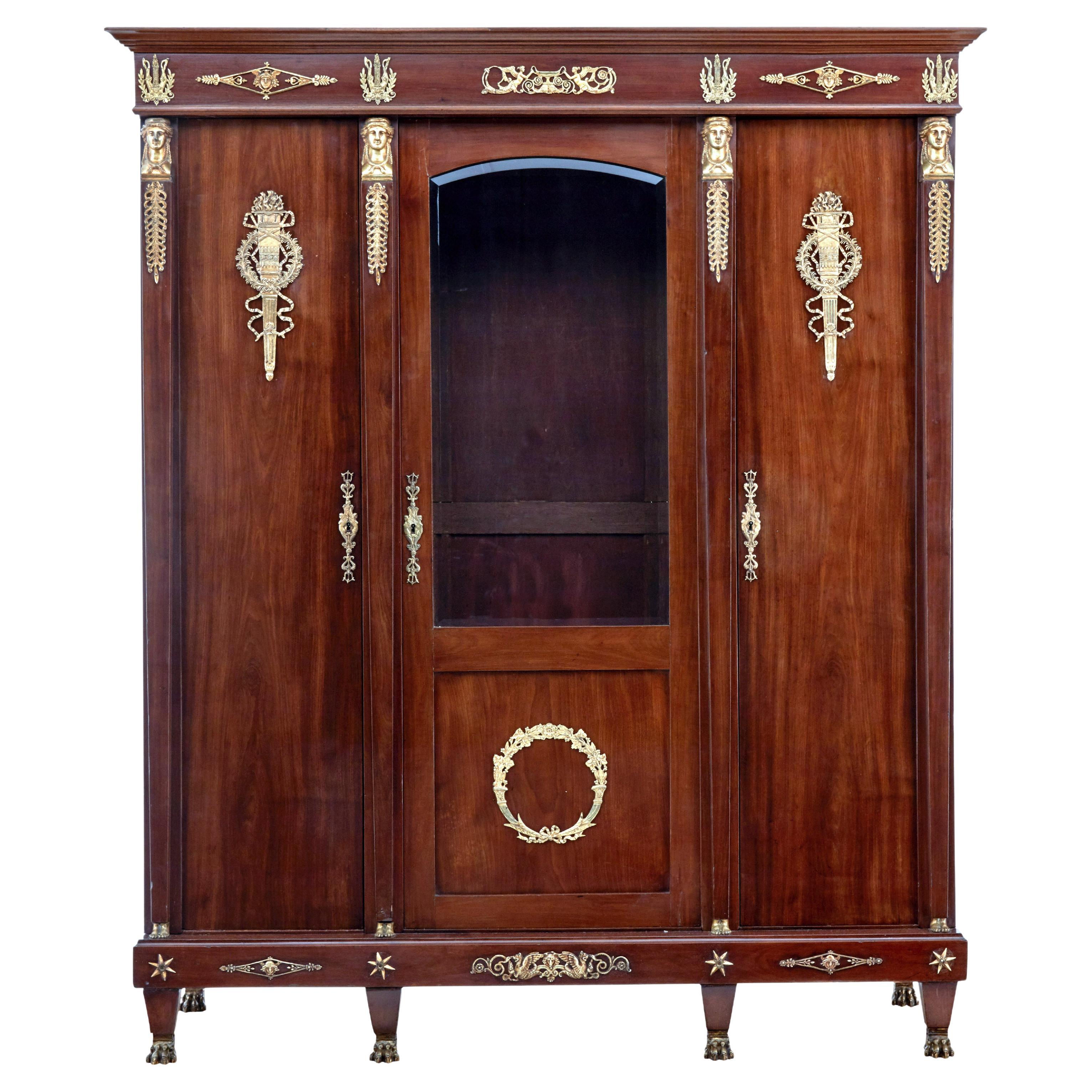 Late 19th Century French Mahogany and Ormolu Armoire