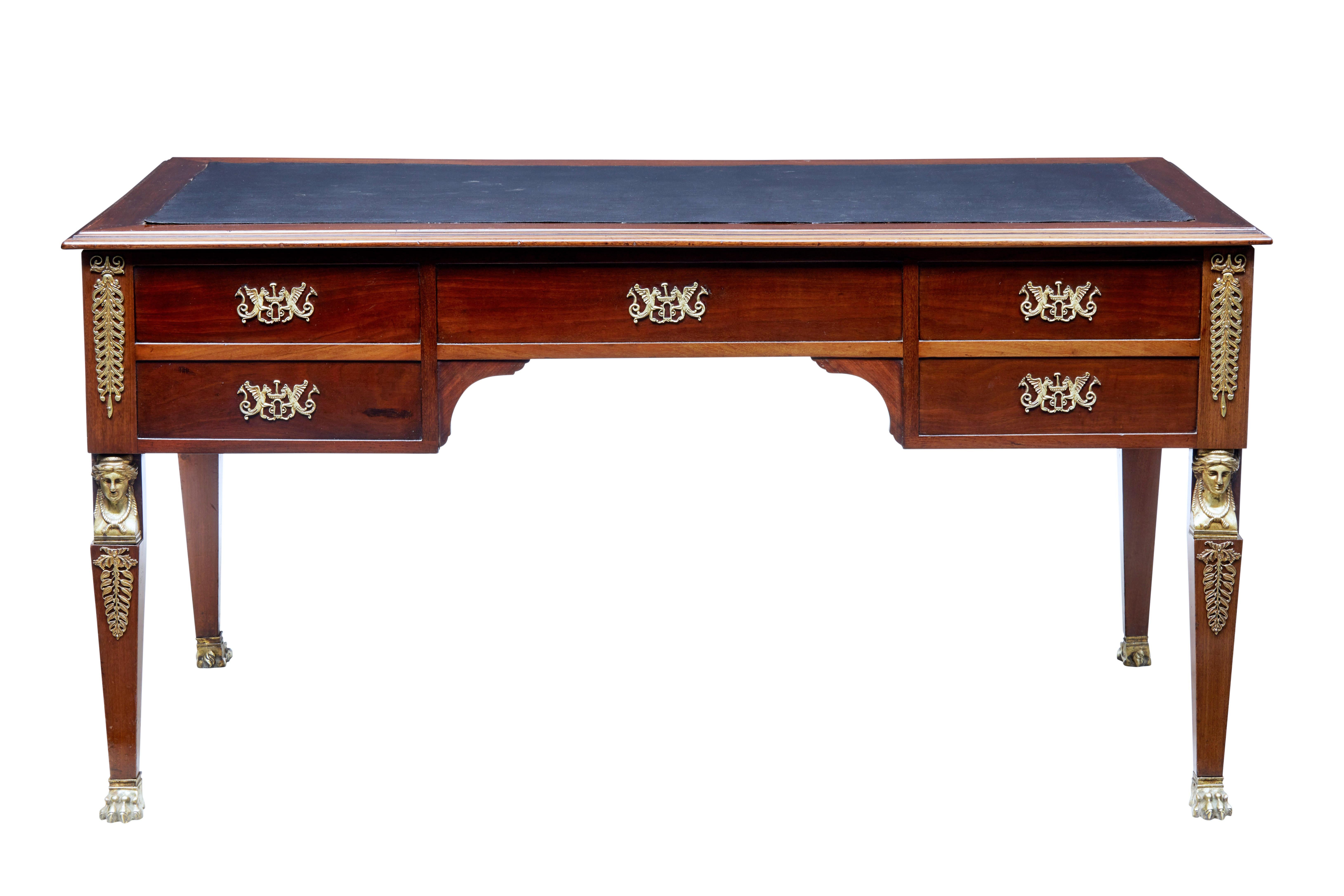 Woodwork Late 19th Century French Mahogany Empire Writing Desk