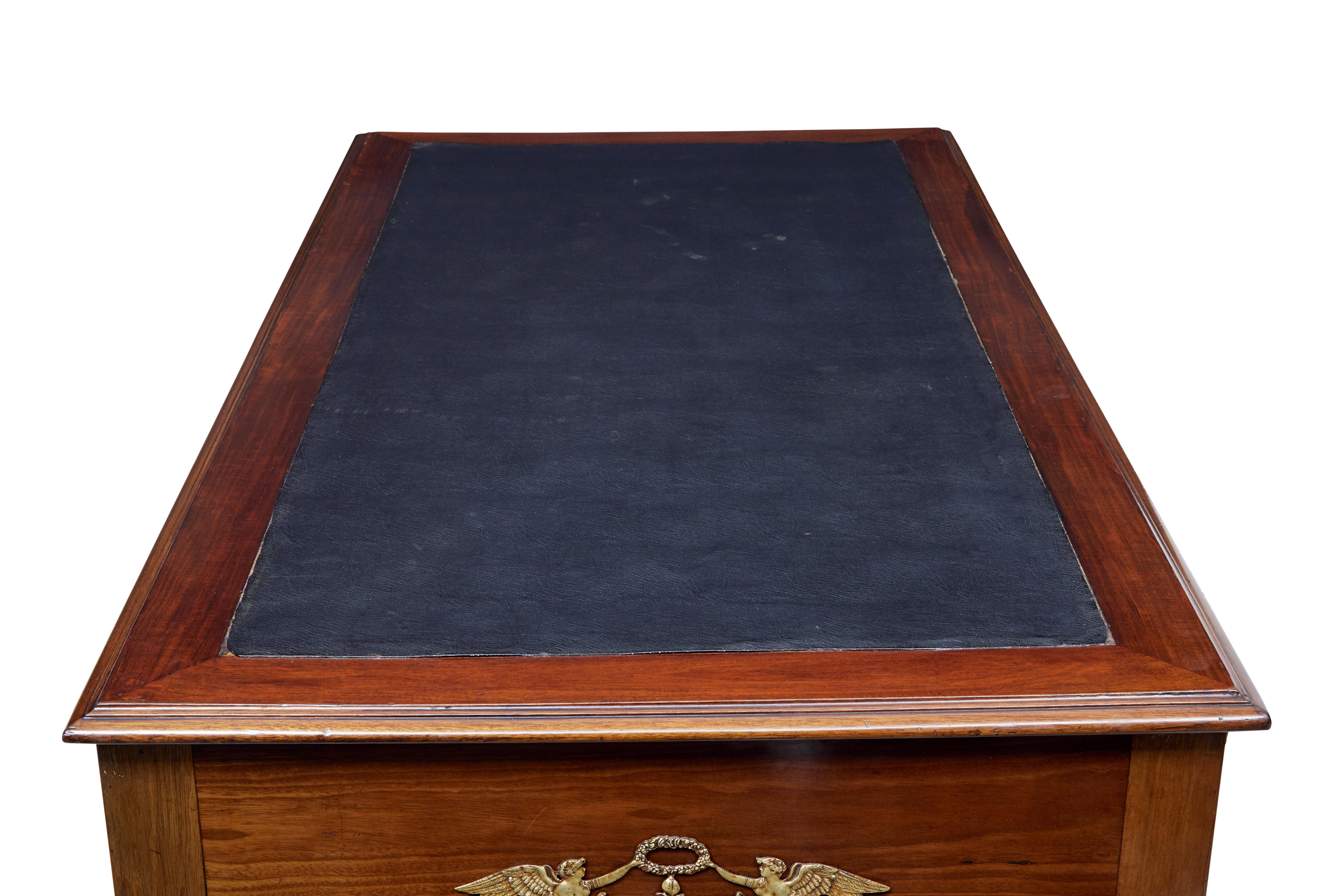 Late 19th Century French Mahogany Empire Writing Desk In Fair Condition In Debenham, Suffolk