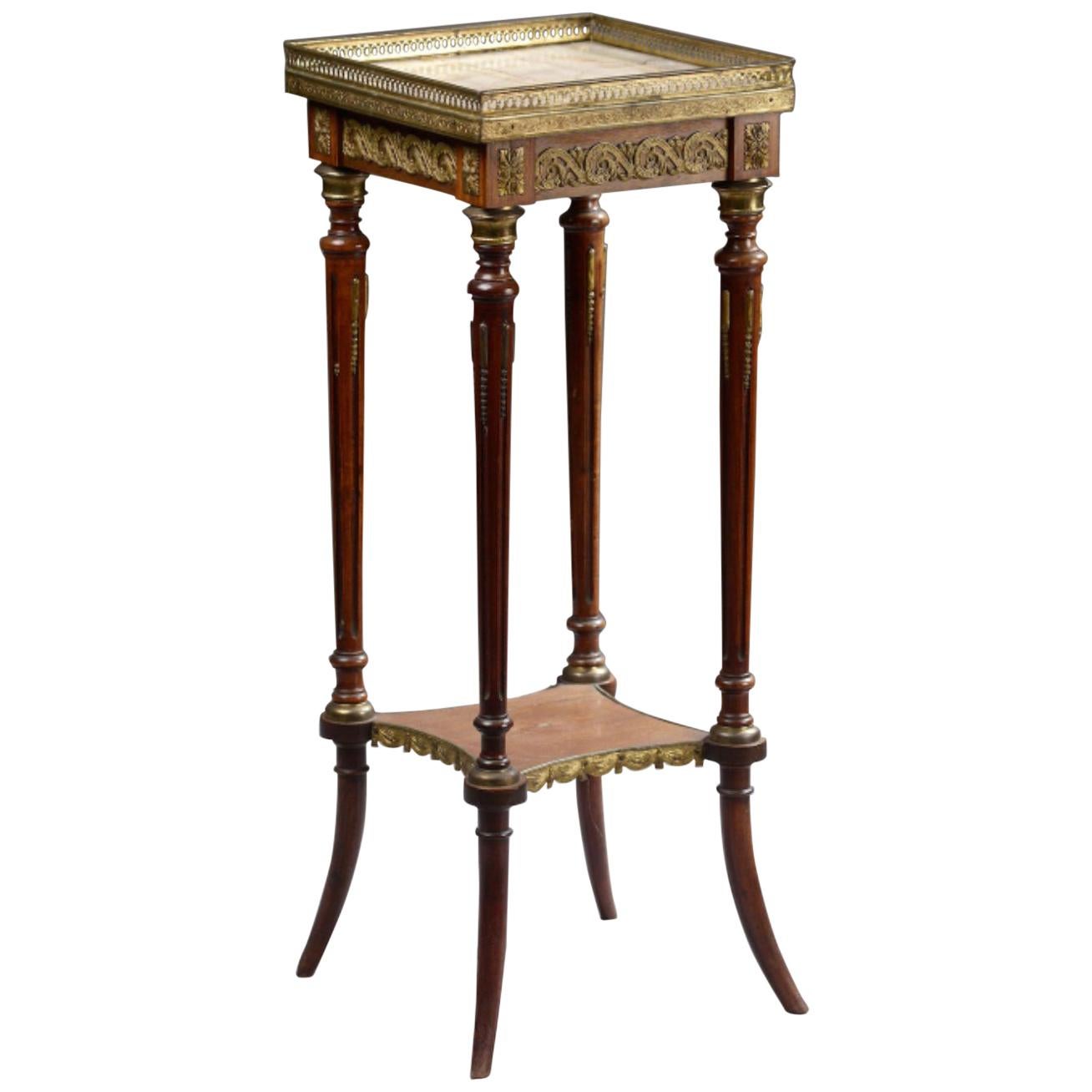 Late 19th Century French Mahogany Side Table with Onyx Top Plate