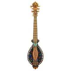 Late 19th Century French Mandolin Brooch