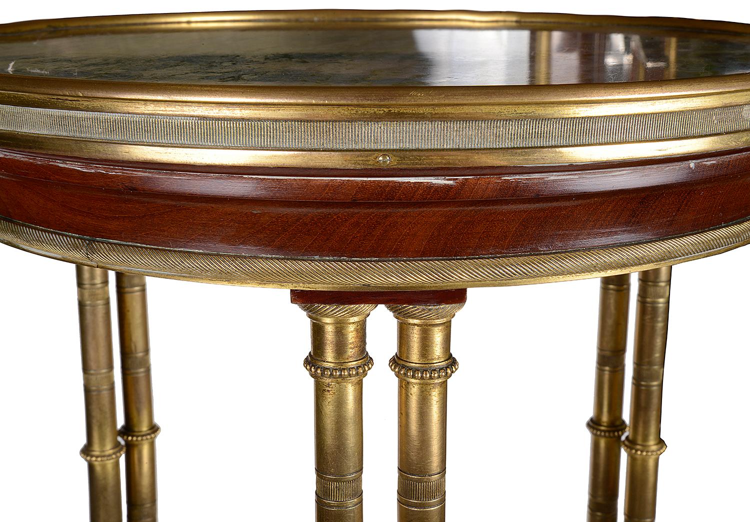 Louis XVI Late 19th Century French Marble Topped Gueridon, in the Manner of Dasson For Sale