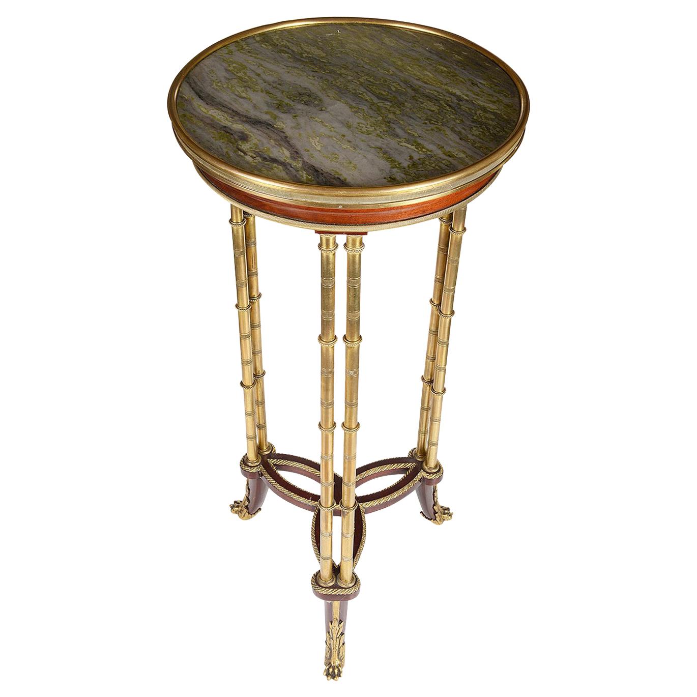 Late 19th Century French Marble Topped Gueridon, in the Manner of Dasson For Sale