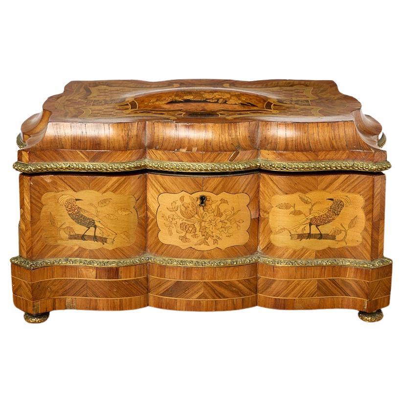 Late 19th Century French Marquetry Jewelry/Dresser Box, Maison Vervelle For Sale