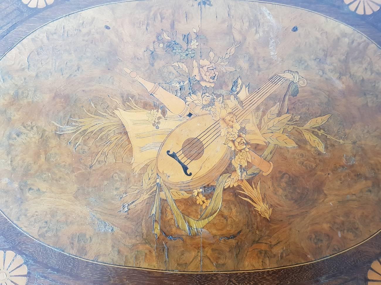 Nutwood Late 19th Century French Marquetry Tilt-Top Table