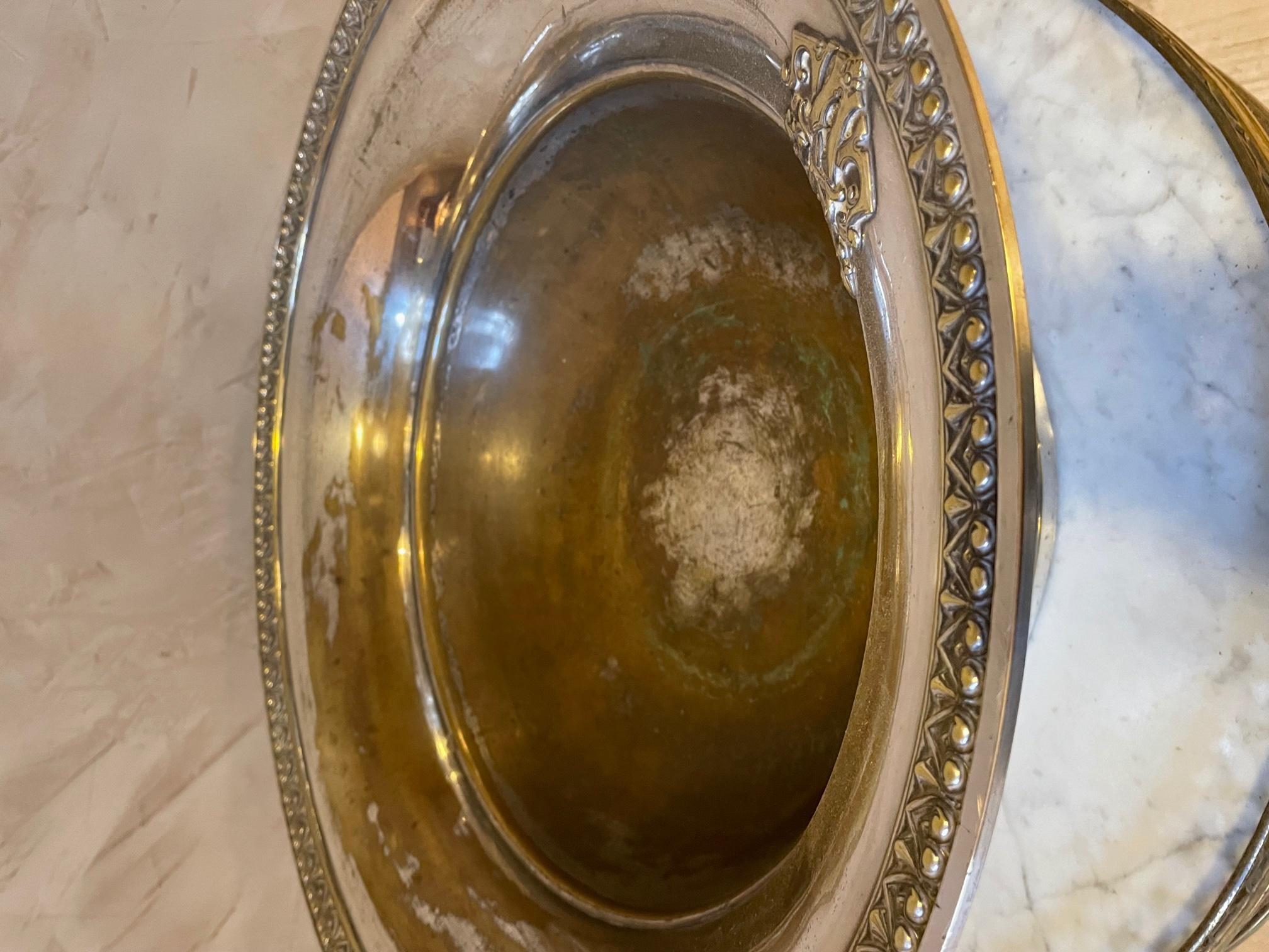 Late 19th Century French Monogrammed Silver Plated Champagne Cooler 7