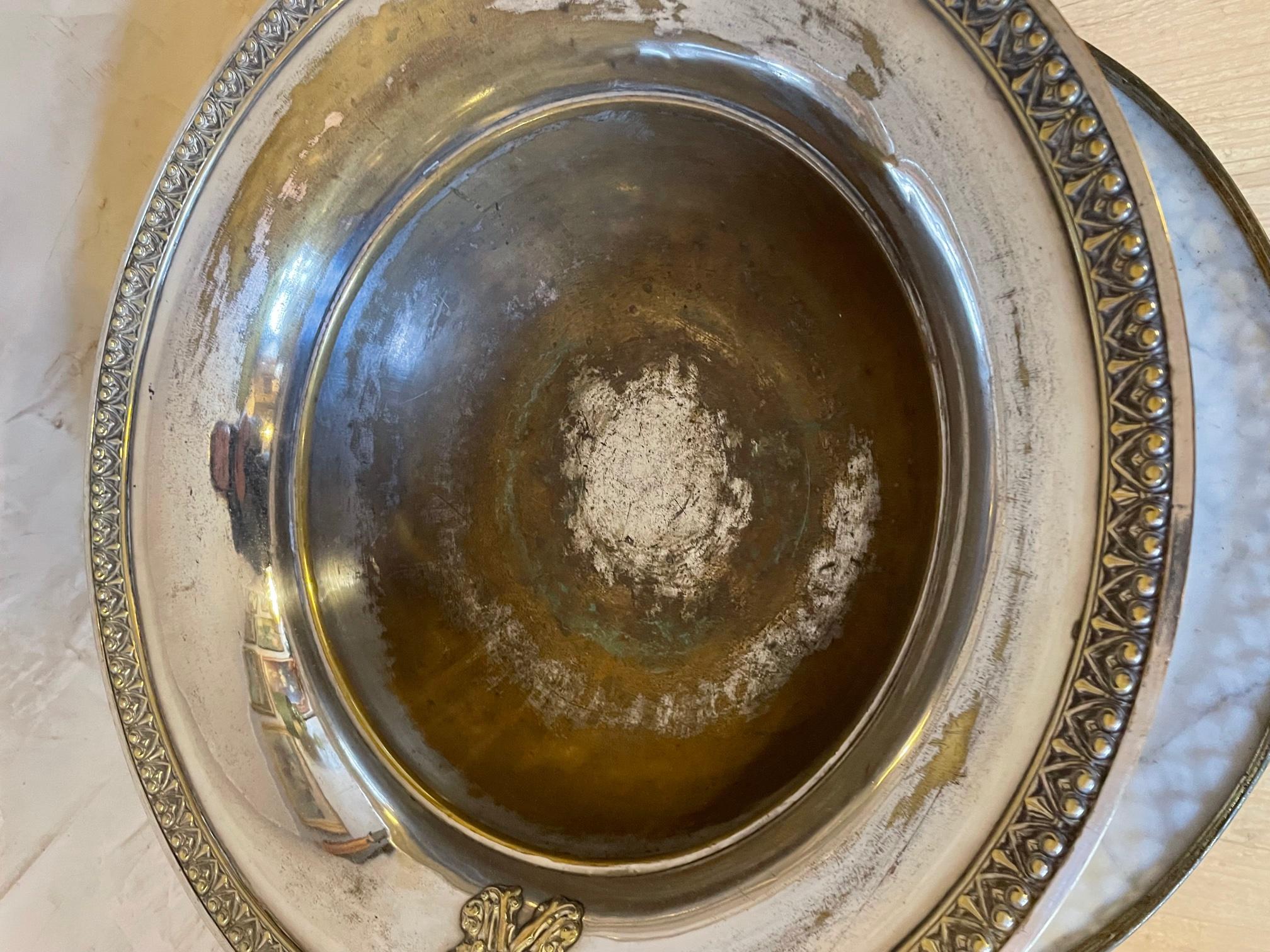 Late 19th Century French Monogrammed Silver Plated Champagne Cooler 3