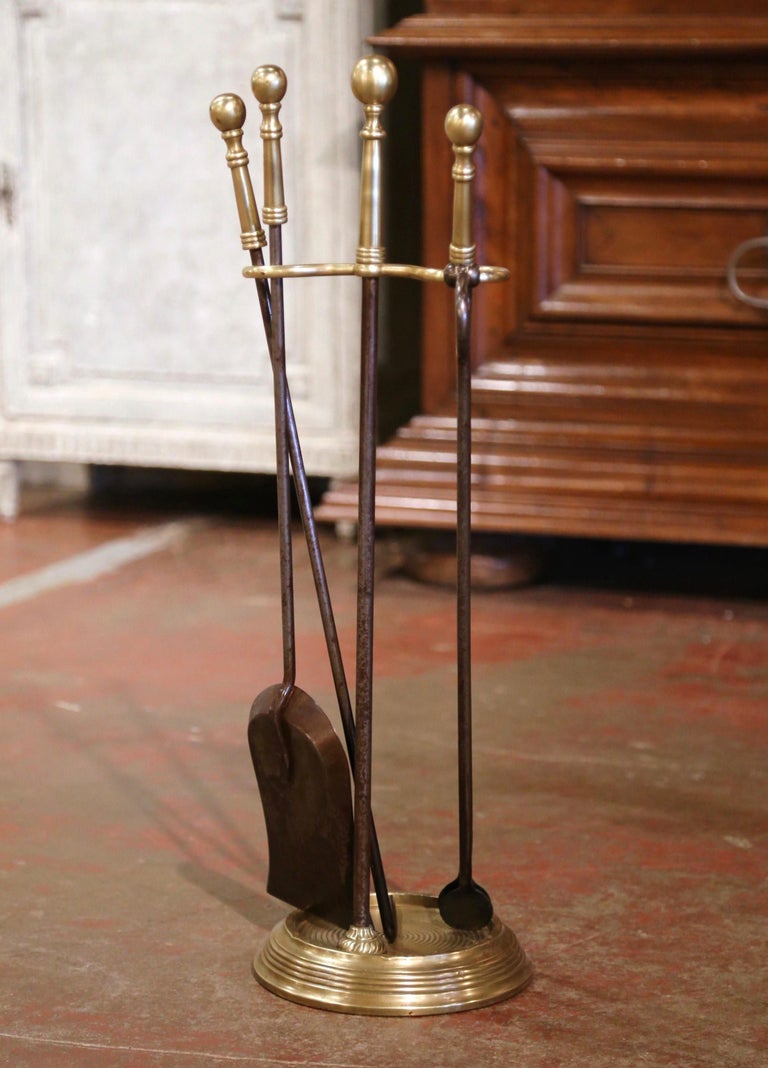 Late 19th Century French Napoleon III Bronze and Iron Fireplace Tool