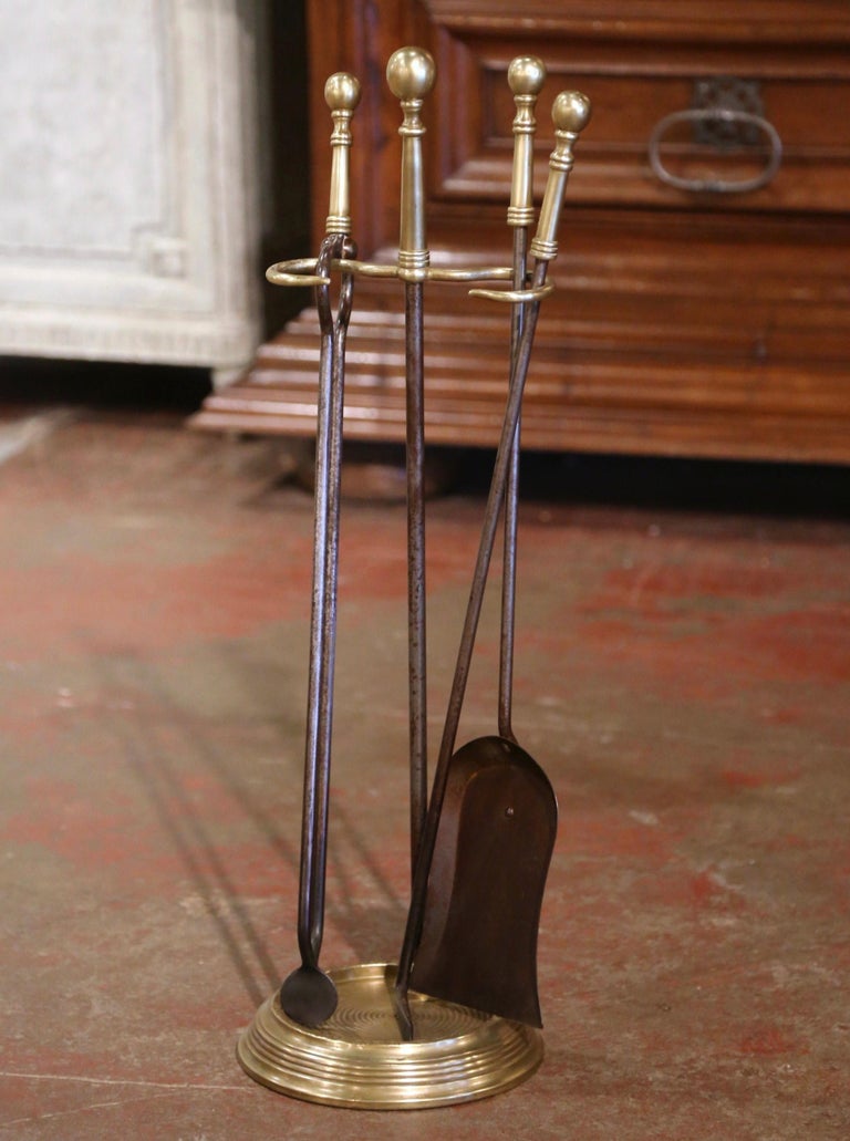 Late 19th Century French Napoleon III Bronze and Iron Fireplace Tool