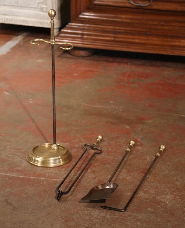 Late 19th Century French Napoleon III Bronze and Iron Fireplace Tool
