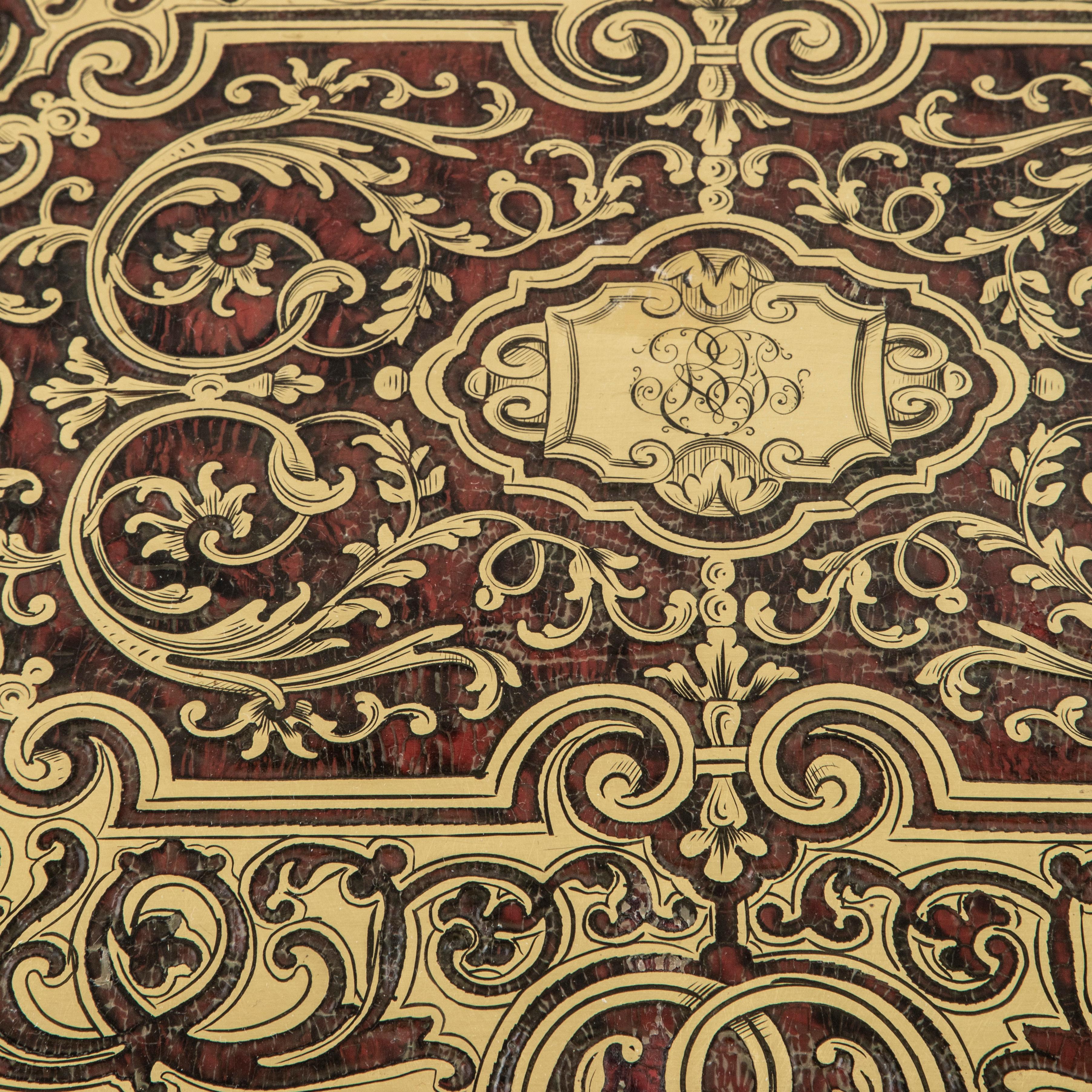 Late 19th Century French Napoleon III Period Palisander Game Box, Tortoise Shell For Sale 10