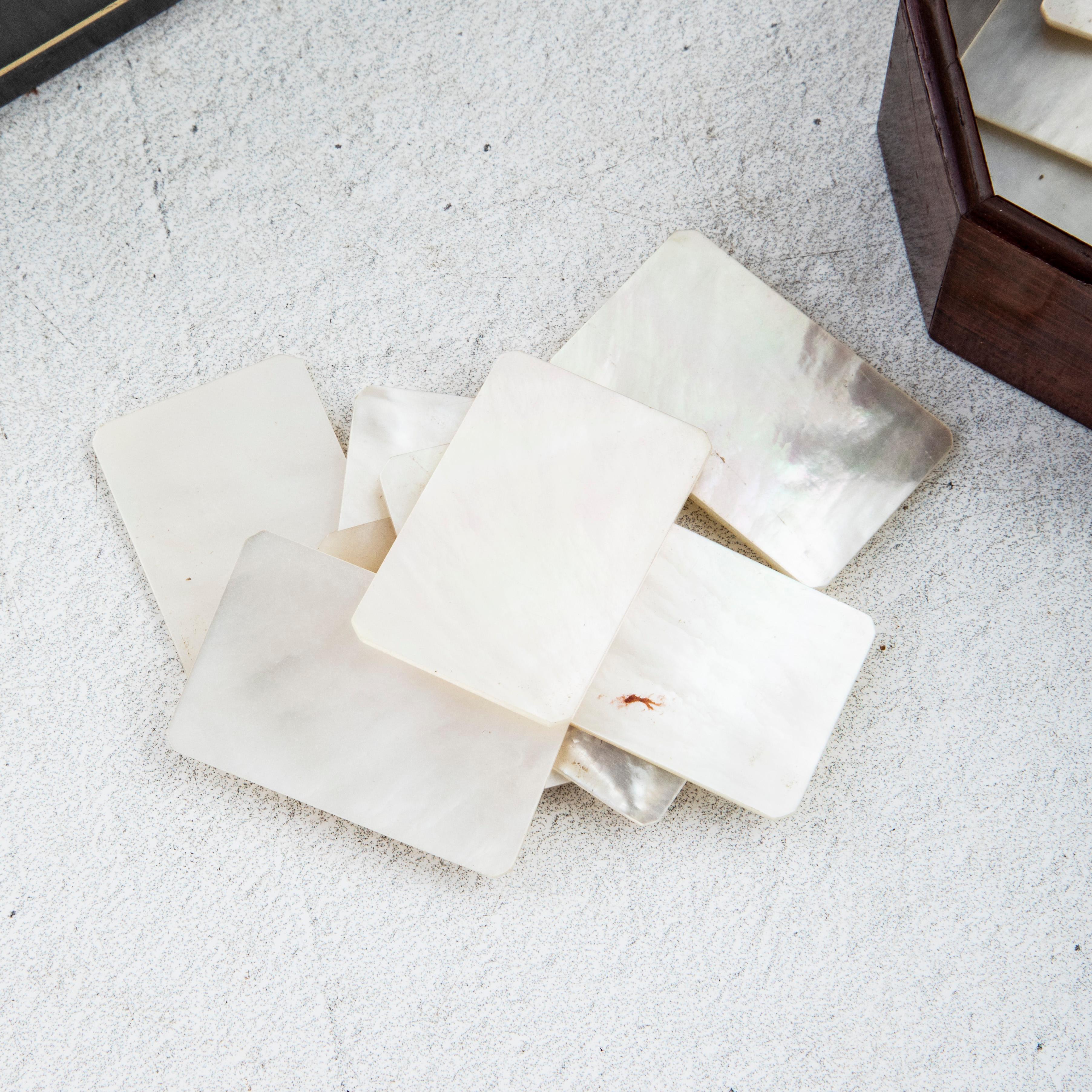 Late 19th Century French Napoleon III Period Palisander Game Box, Tortoise Shell For Sale 4