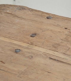 Late 19th Century French Narrow Pine Trestle Table