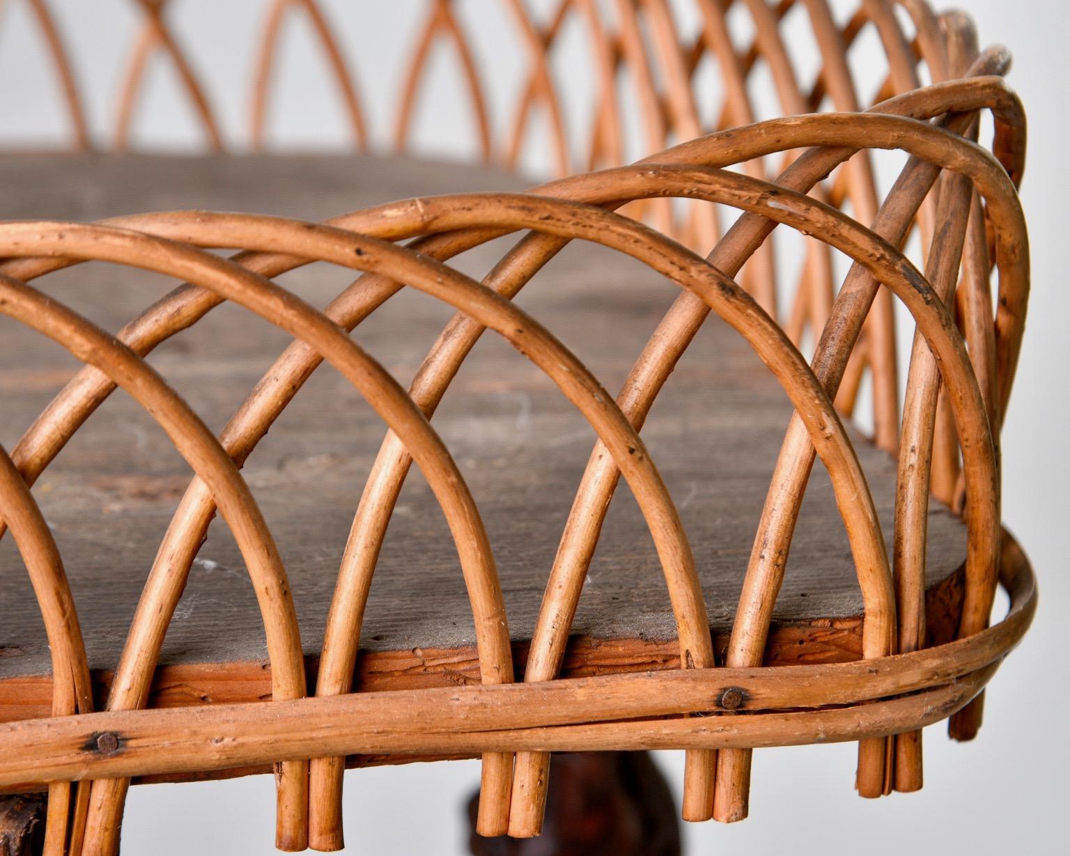 Rattan Late 19th Century French Natural Form Twig Plant Stand