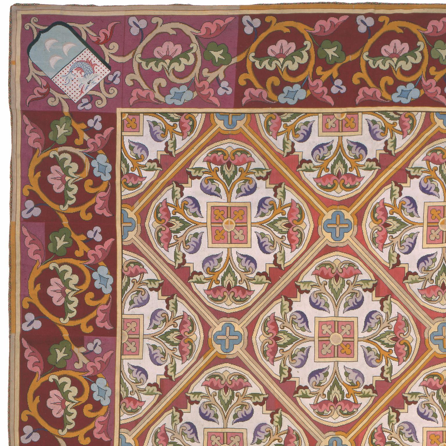 Late 19th Century French Needlepoint Carpet For Sale 1